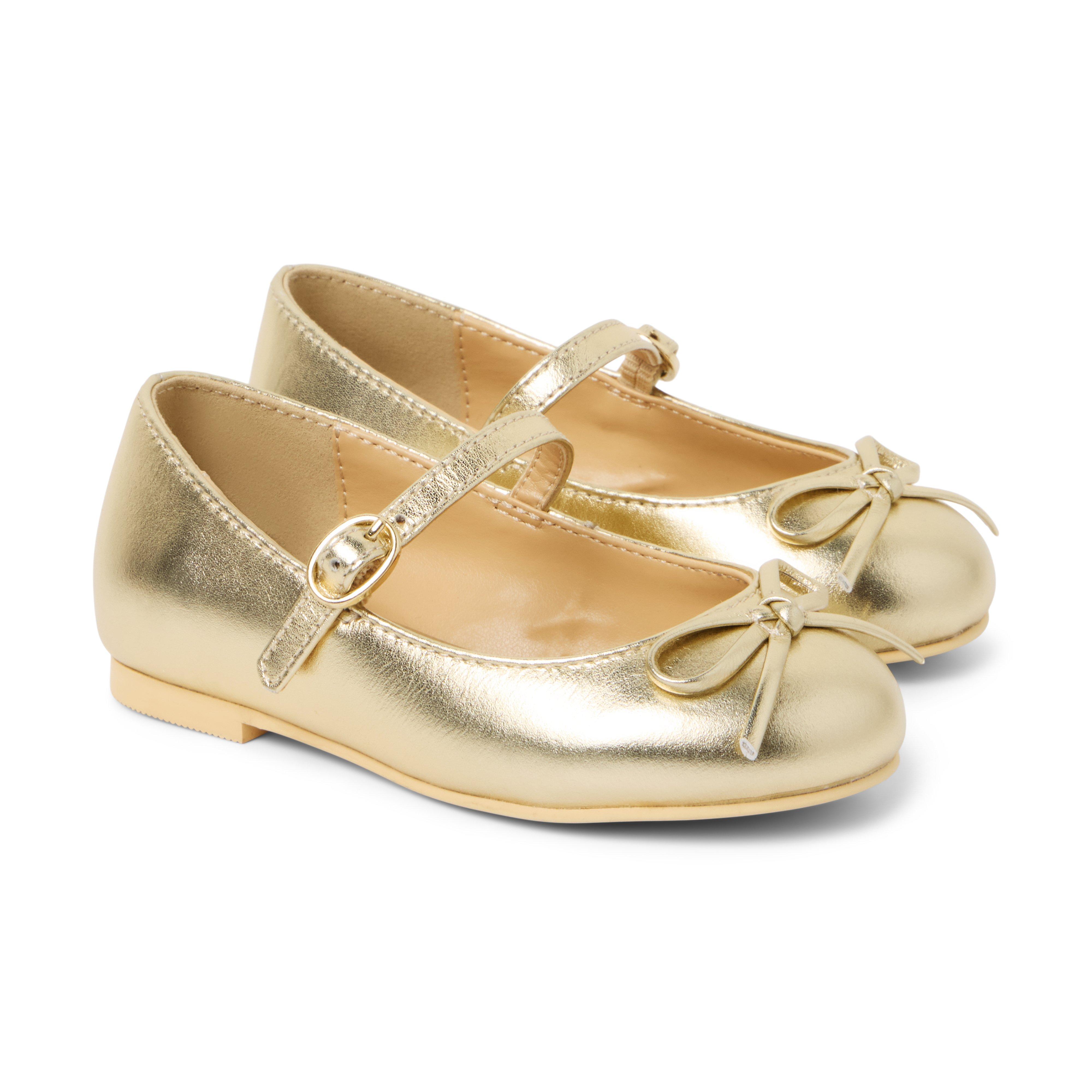 Janie and Jack Metallic Bow Ballet Flat