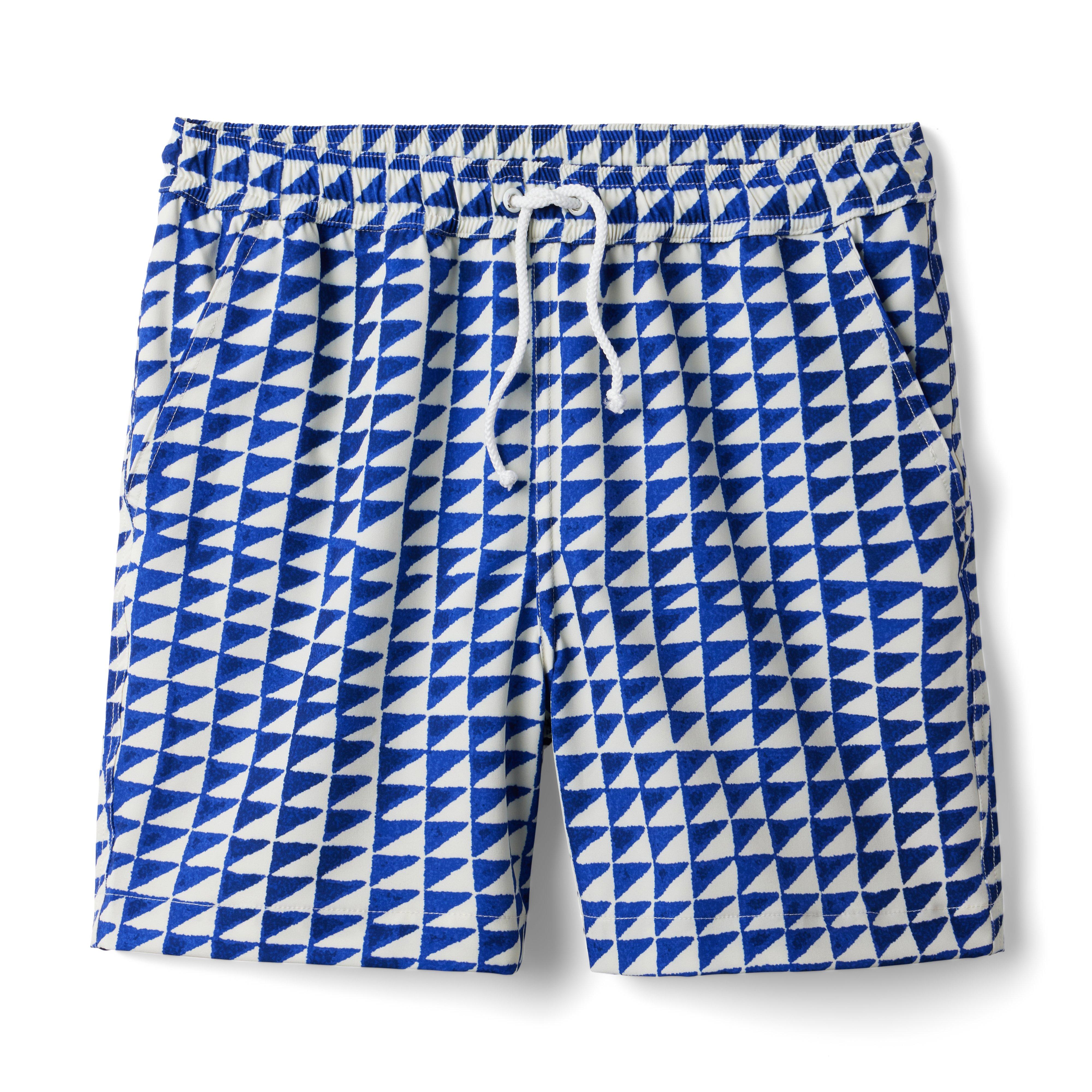 Janie and Jack Dawne Florine Men's Tile Print Swim Trunk