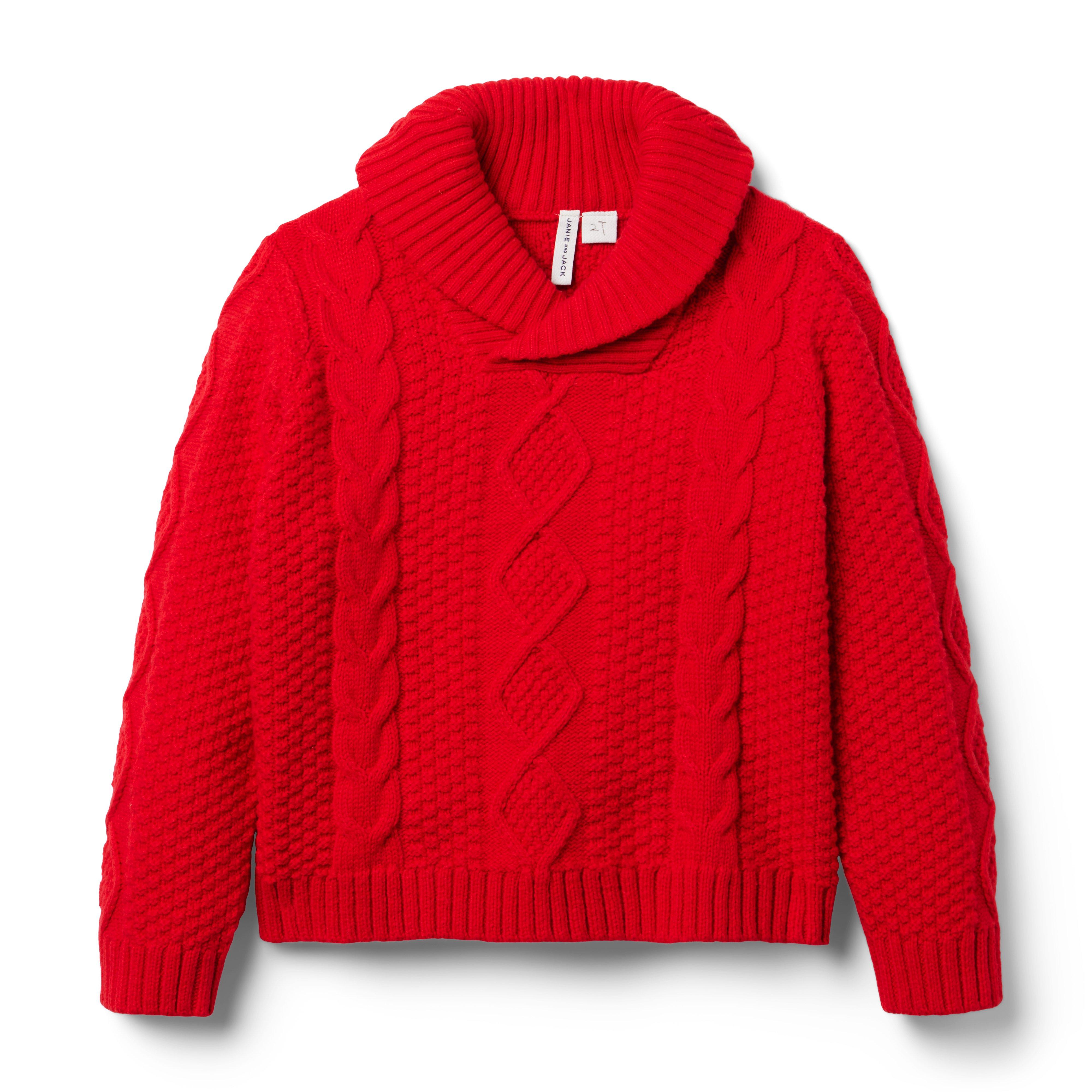 Janie and Jack Cable Knit Shawl Collar Sweater