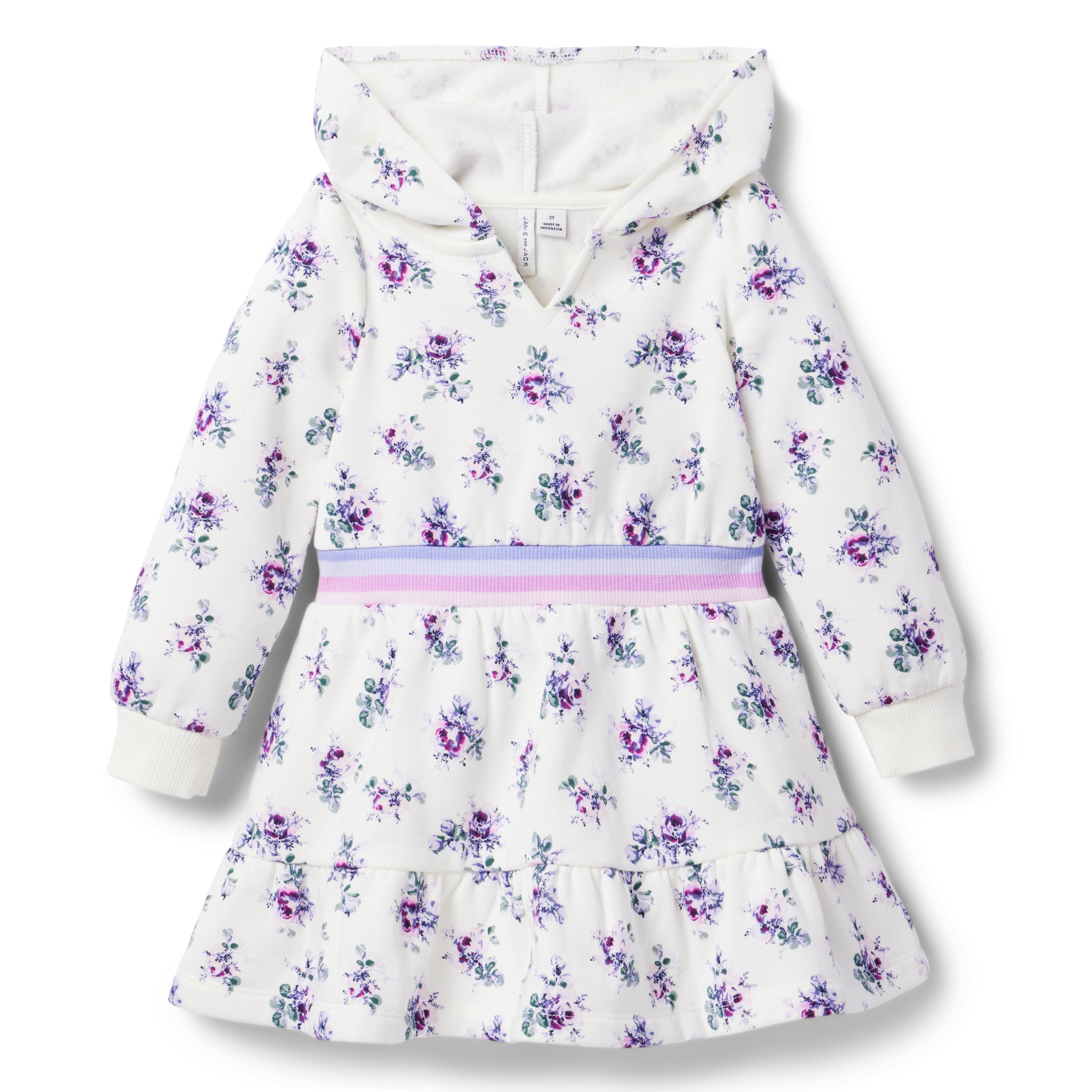 Janie and Jack Floral Hooded Fleece Dress
