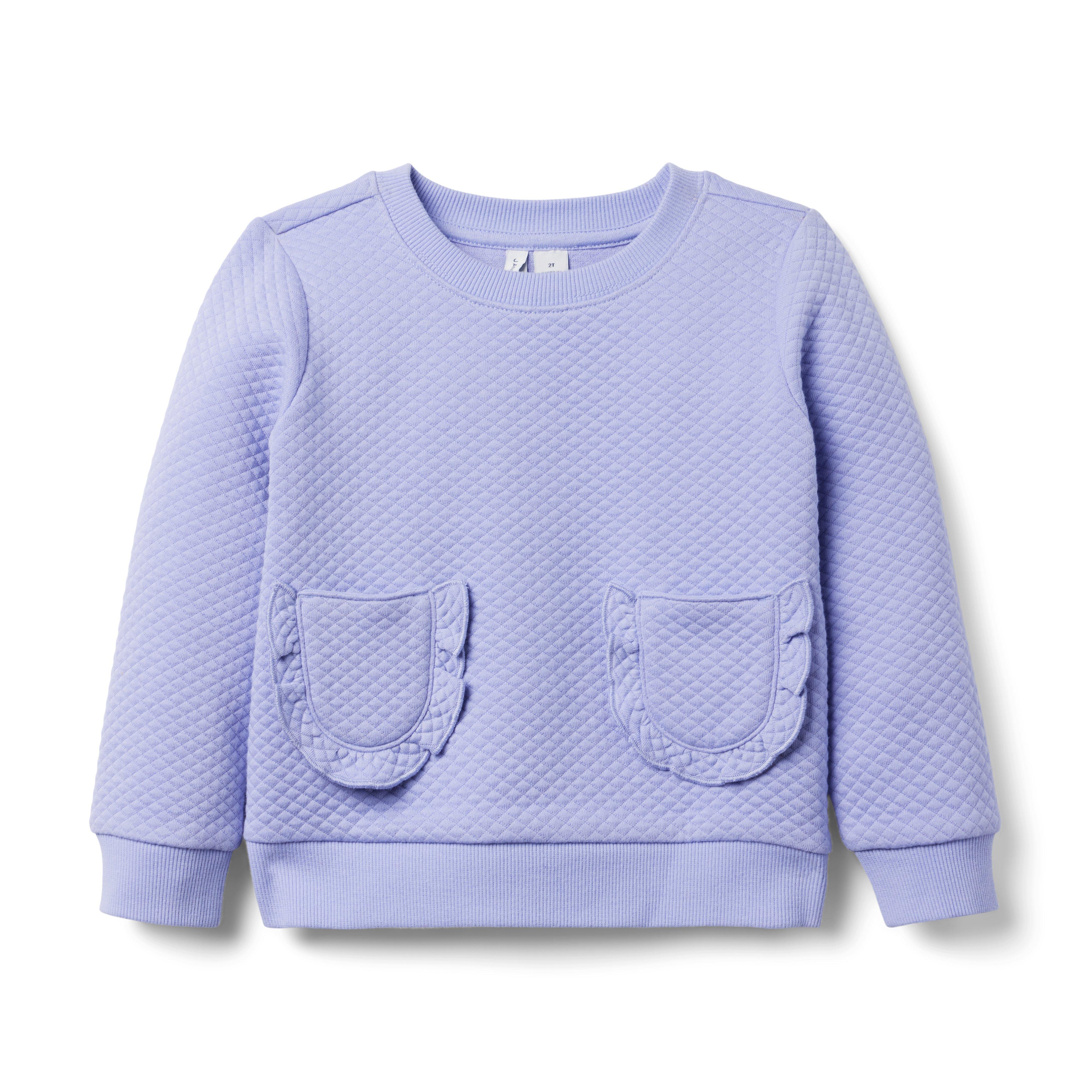 Janie and Jack Quilted Jacquard Ruffle Pocket Sweatshirt