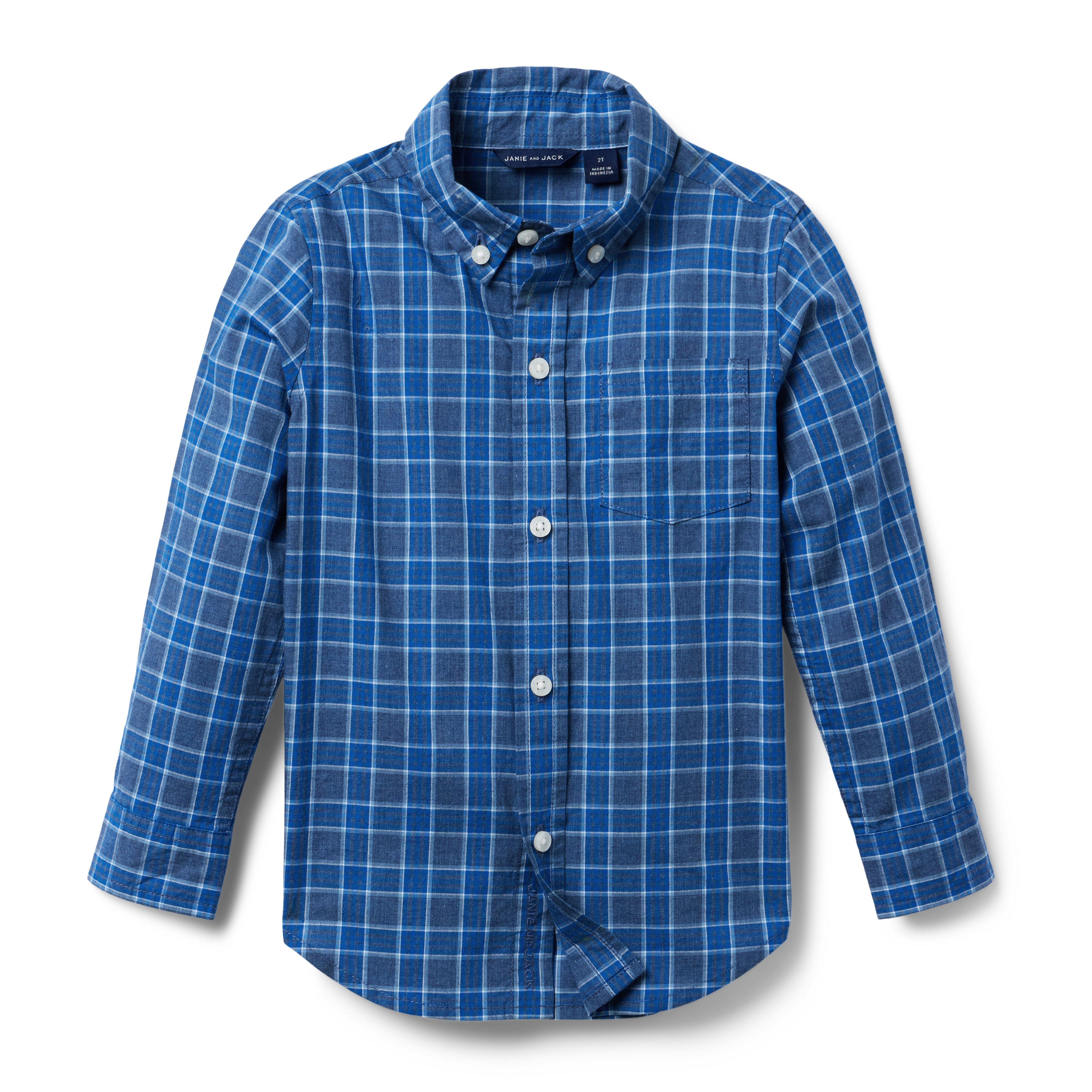 Janie and Jack Plaid Poplin Shirt