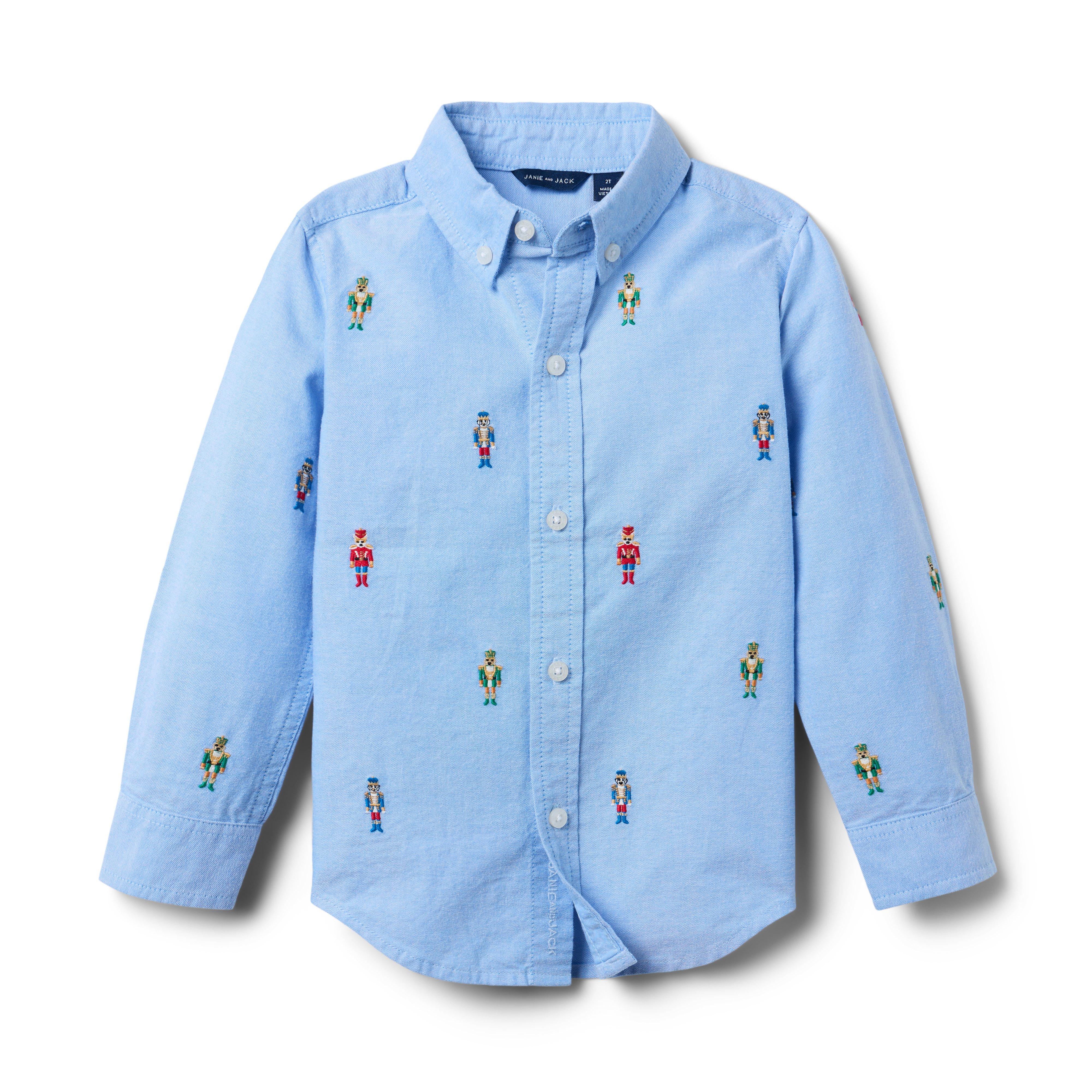 Janie and Jack The Embroidered Nutcracker Oxford Shirt