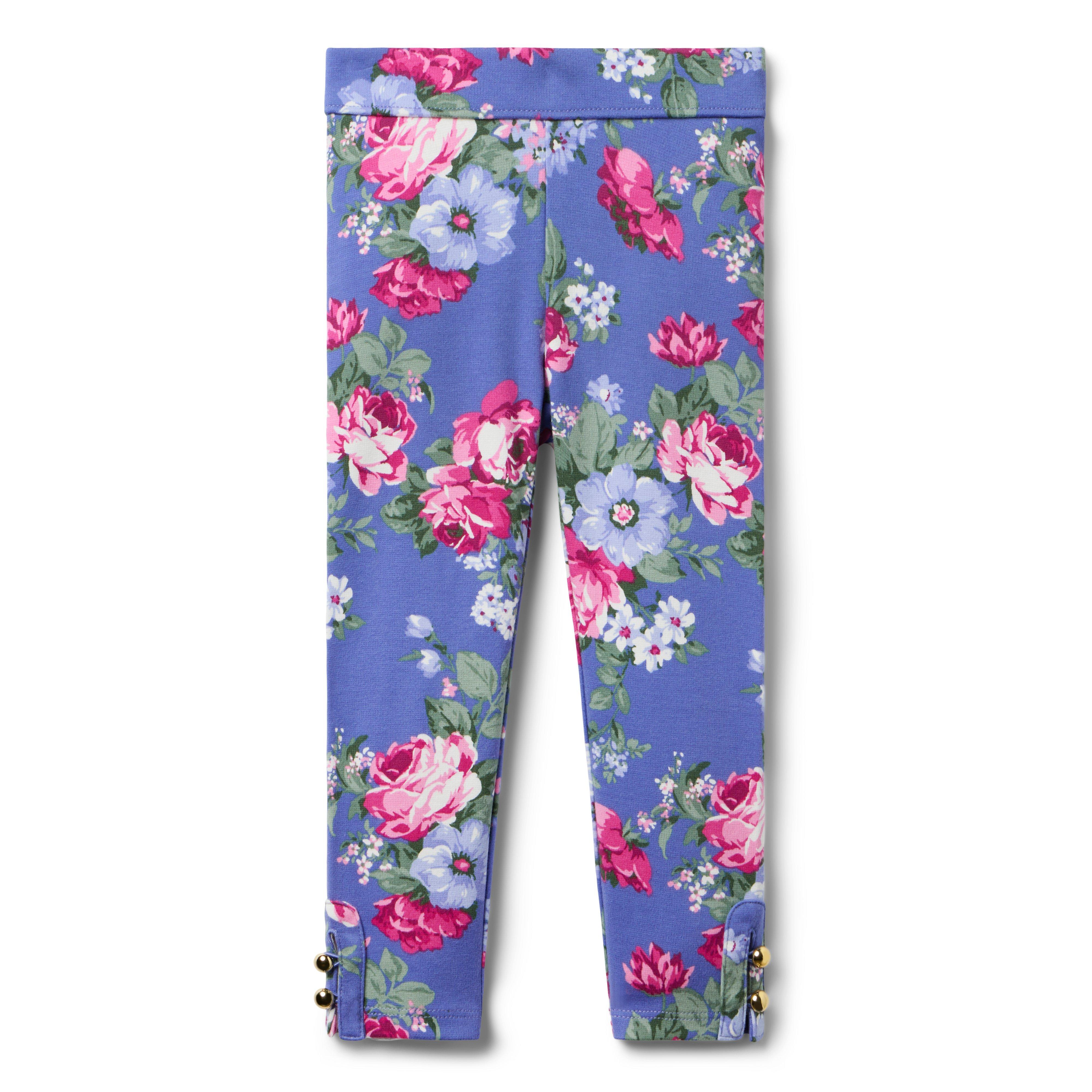 Janie and Jack Floral Button Cuff Ponte Pant