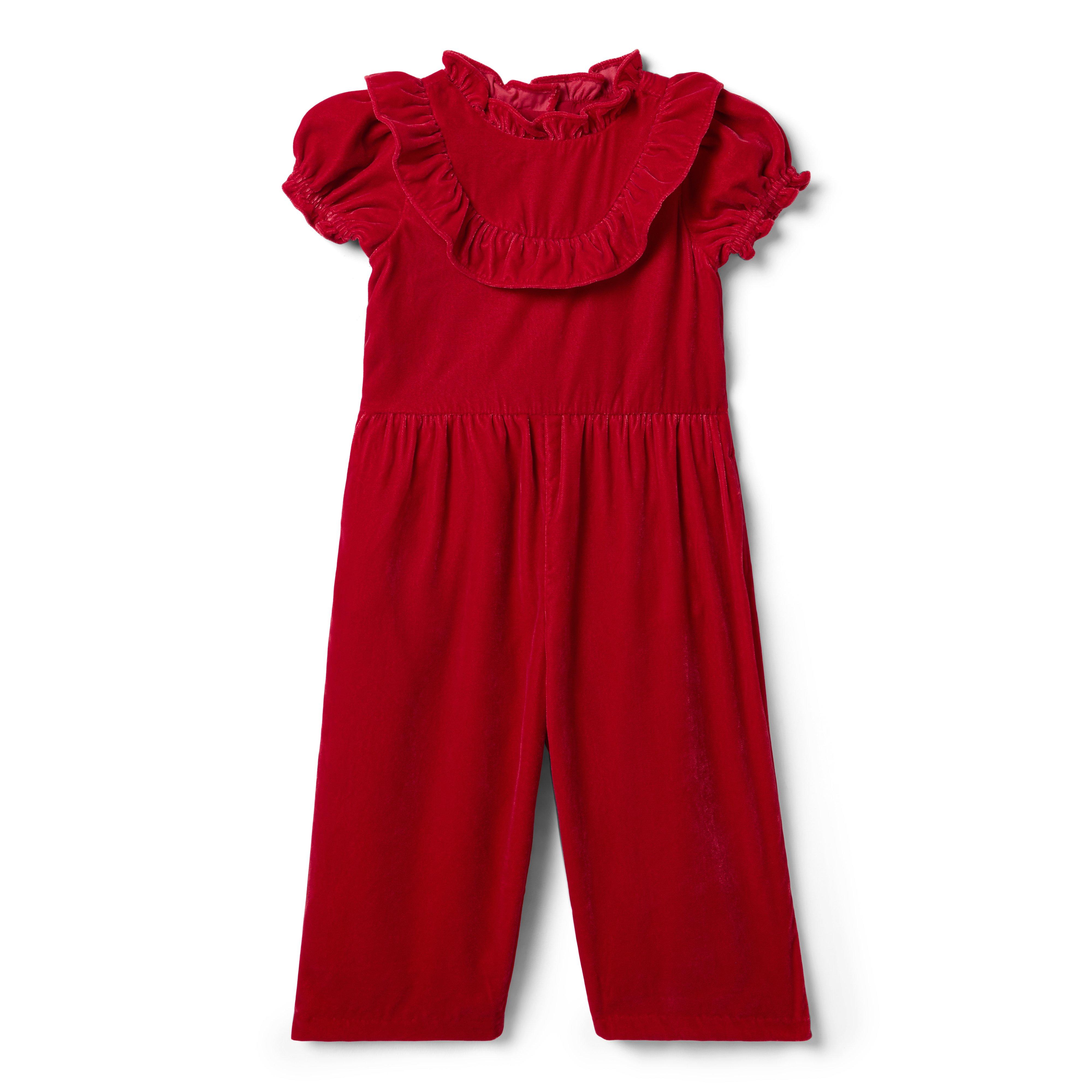 Janie and Jack The Velvet Ruffle Jumpsuit