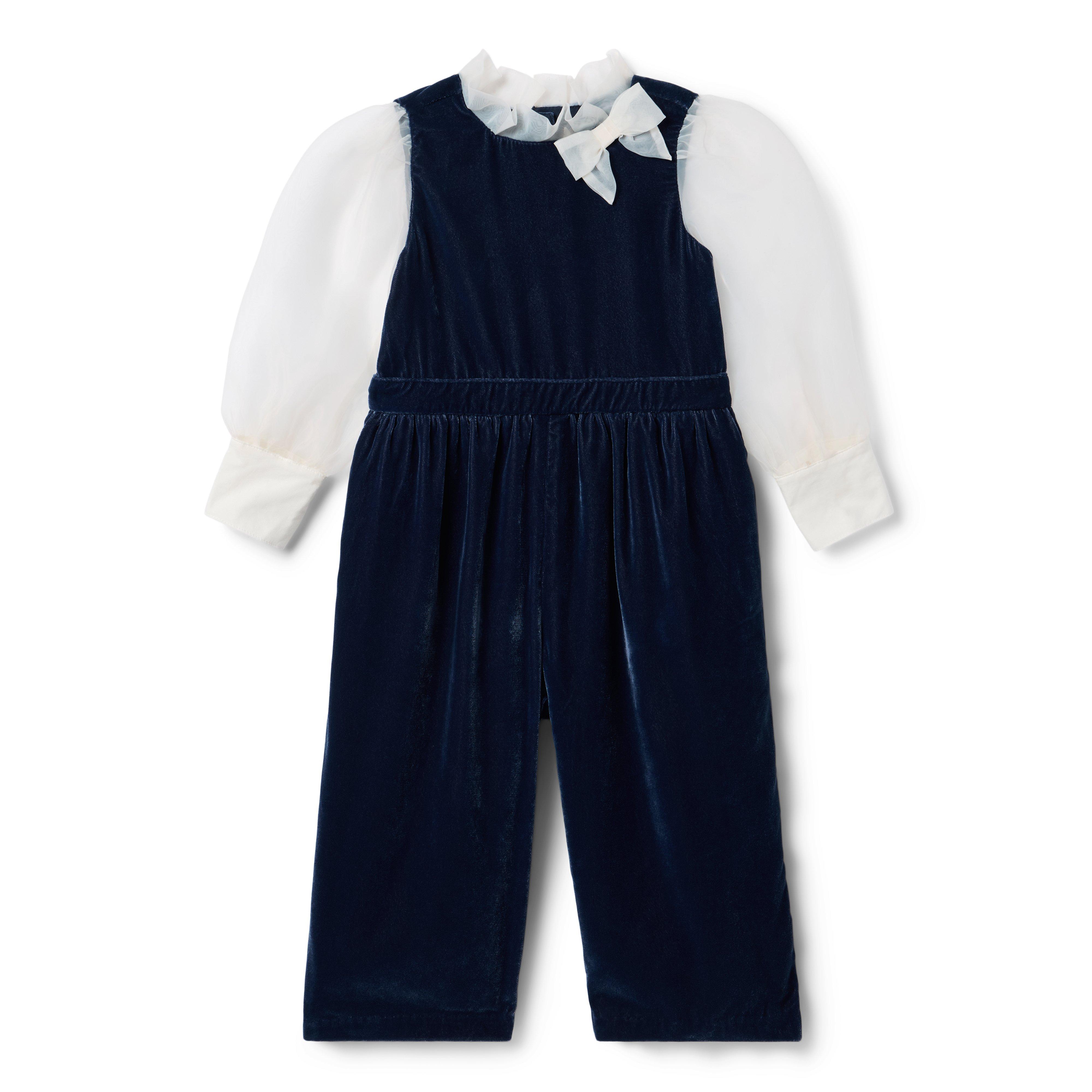 Janie and Jack The Velvet Organza Sleeve Jumpsuit