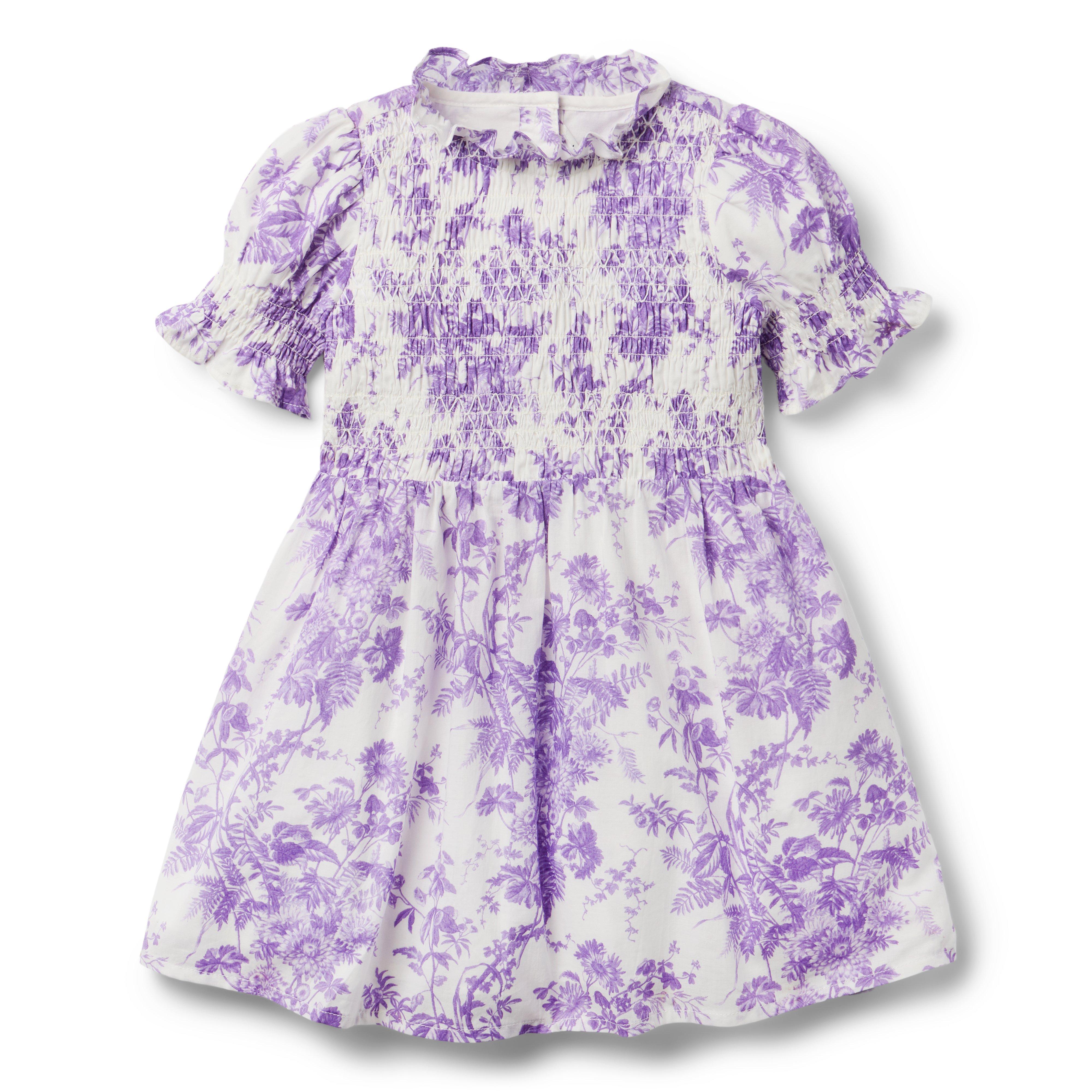 Janie and Jack Floral Toile Smocked Dress