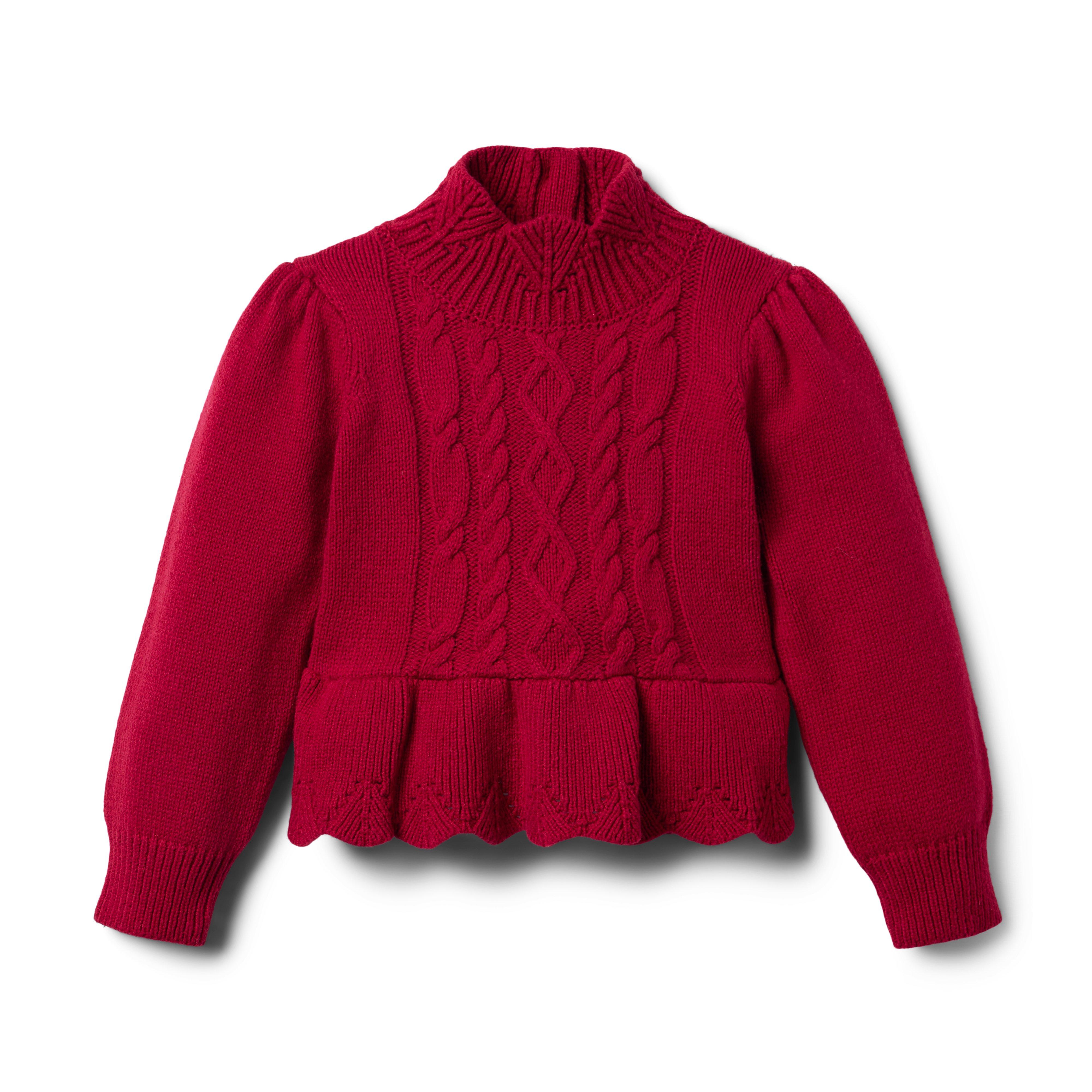 Janie and Jack Cable Knit Ruffle Sweater