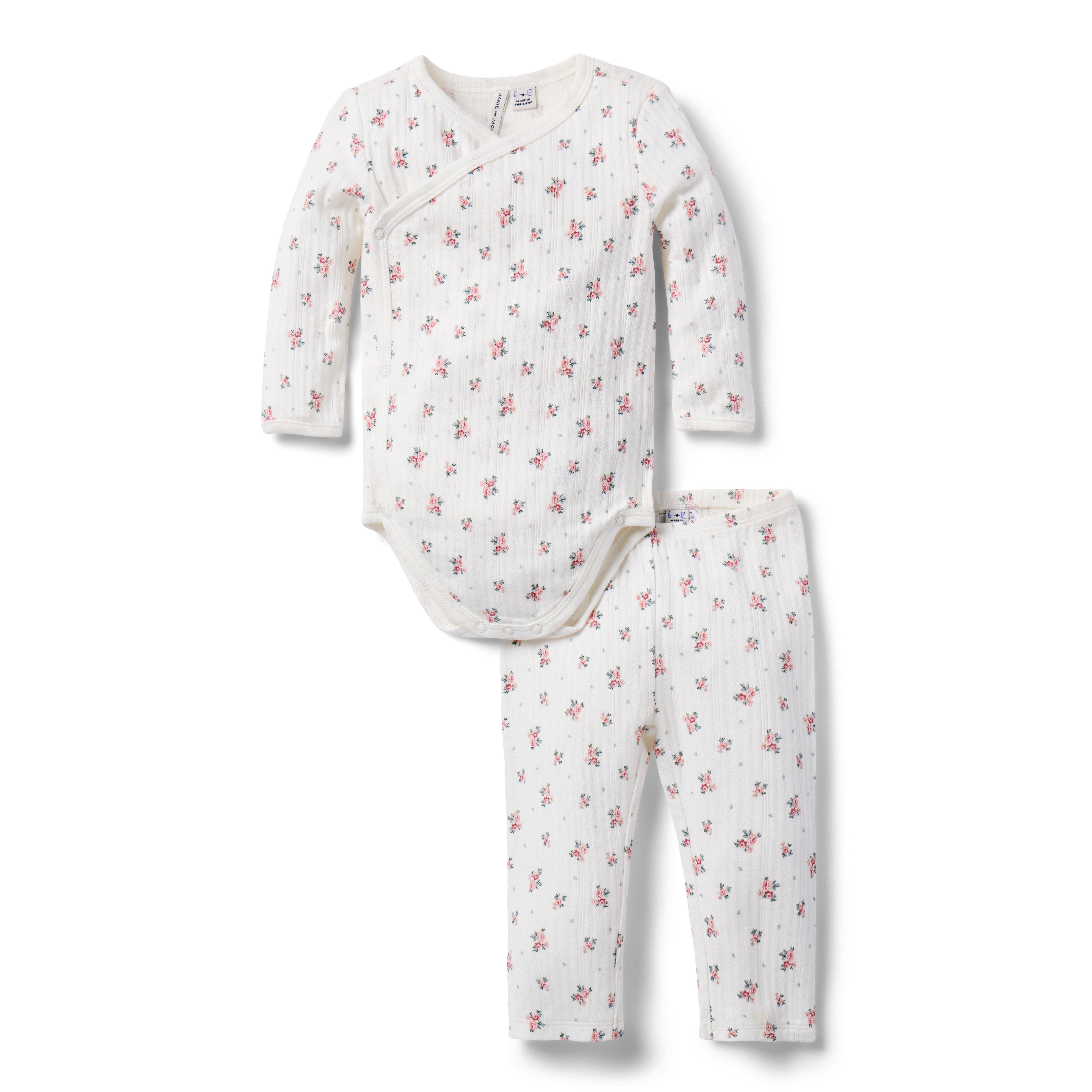 Janie and Jack Baby Floral Wrap Matching Set