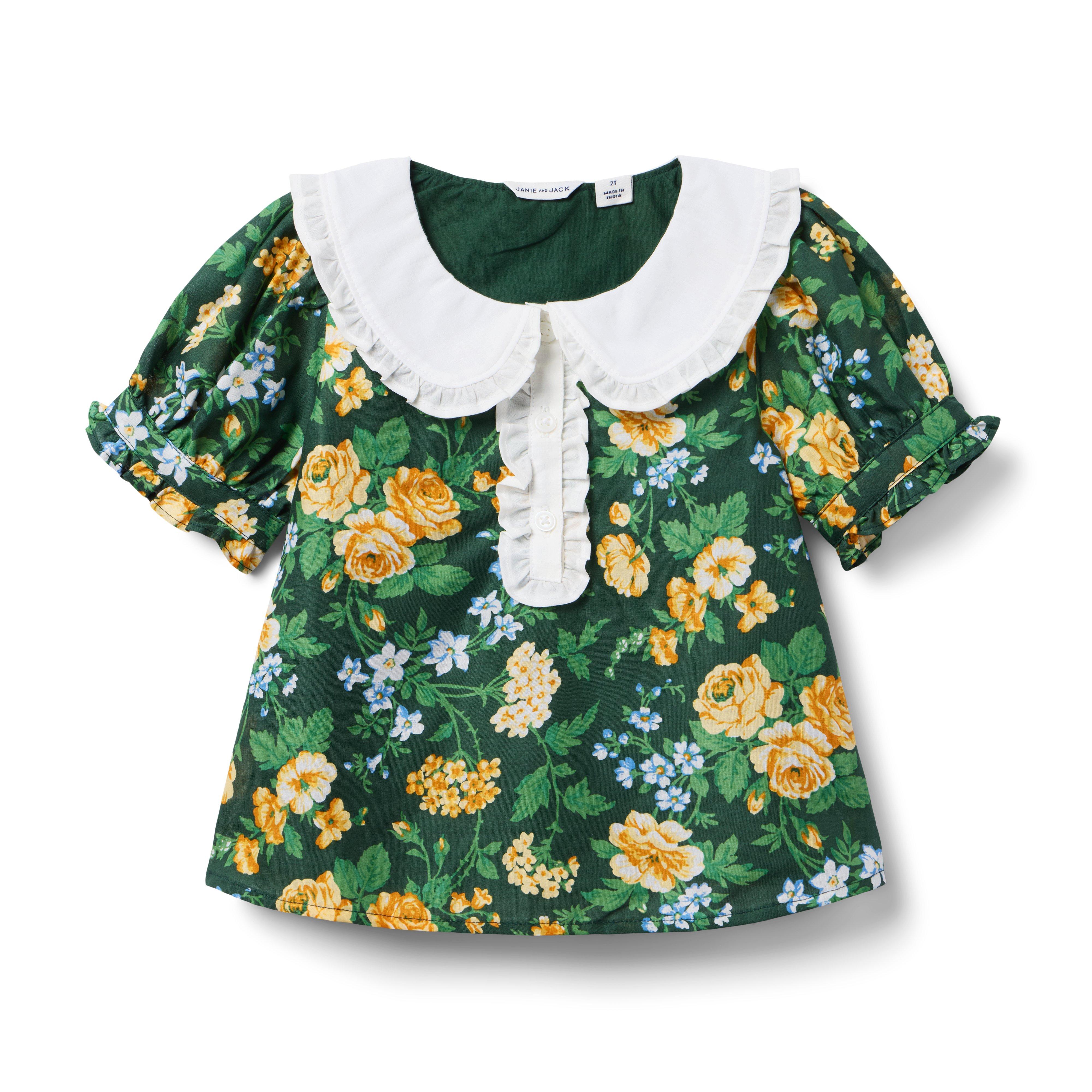 Janie and Jack Floral Collared Top