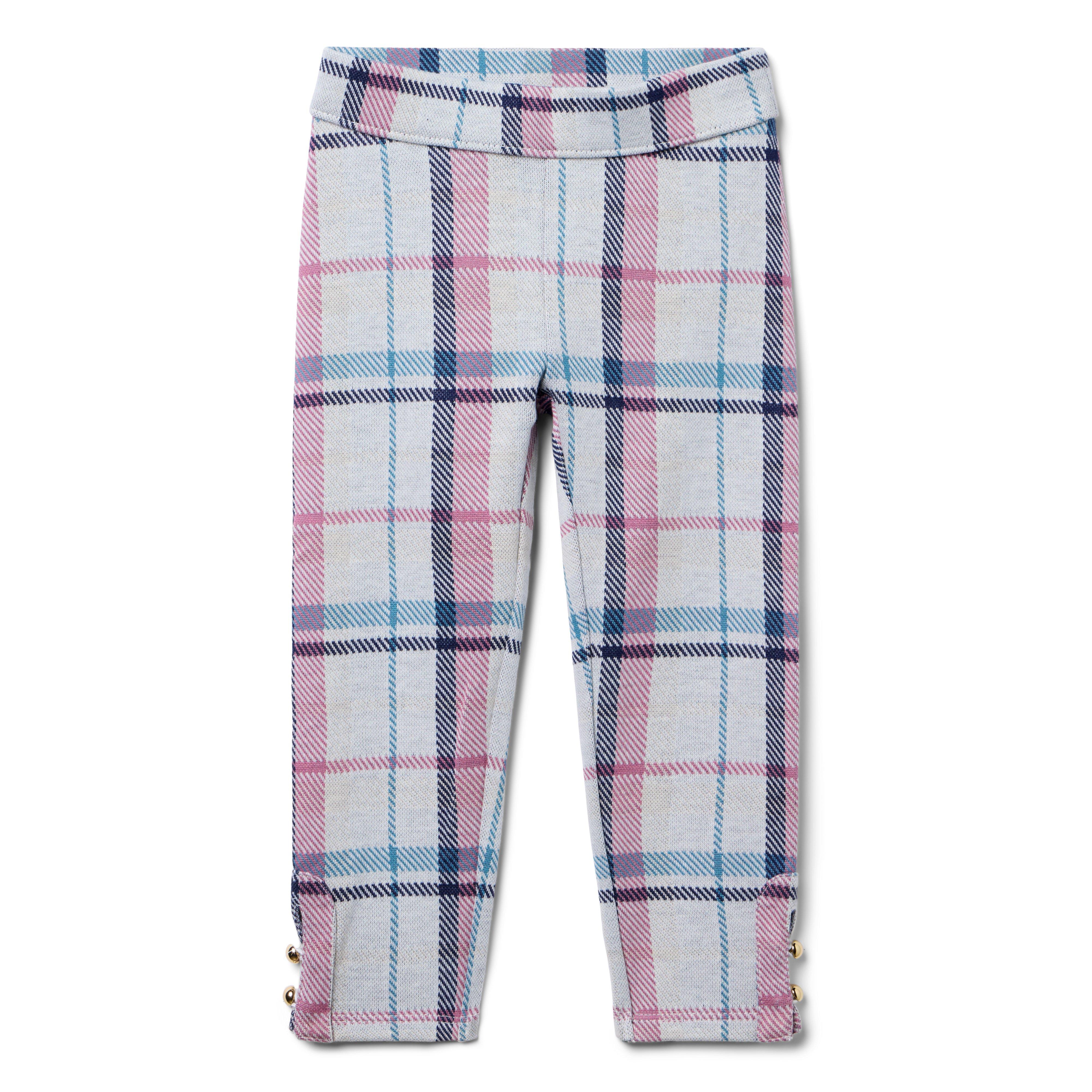 Janie and Jack Plaid Button Cuff Jacquard Pant