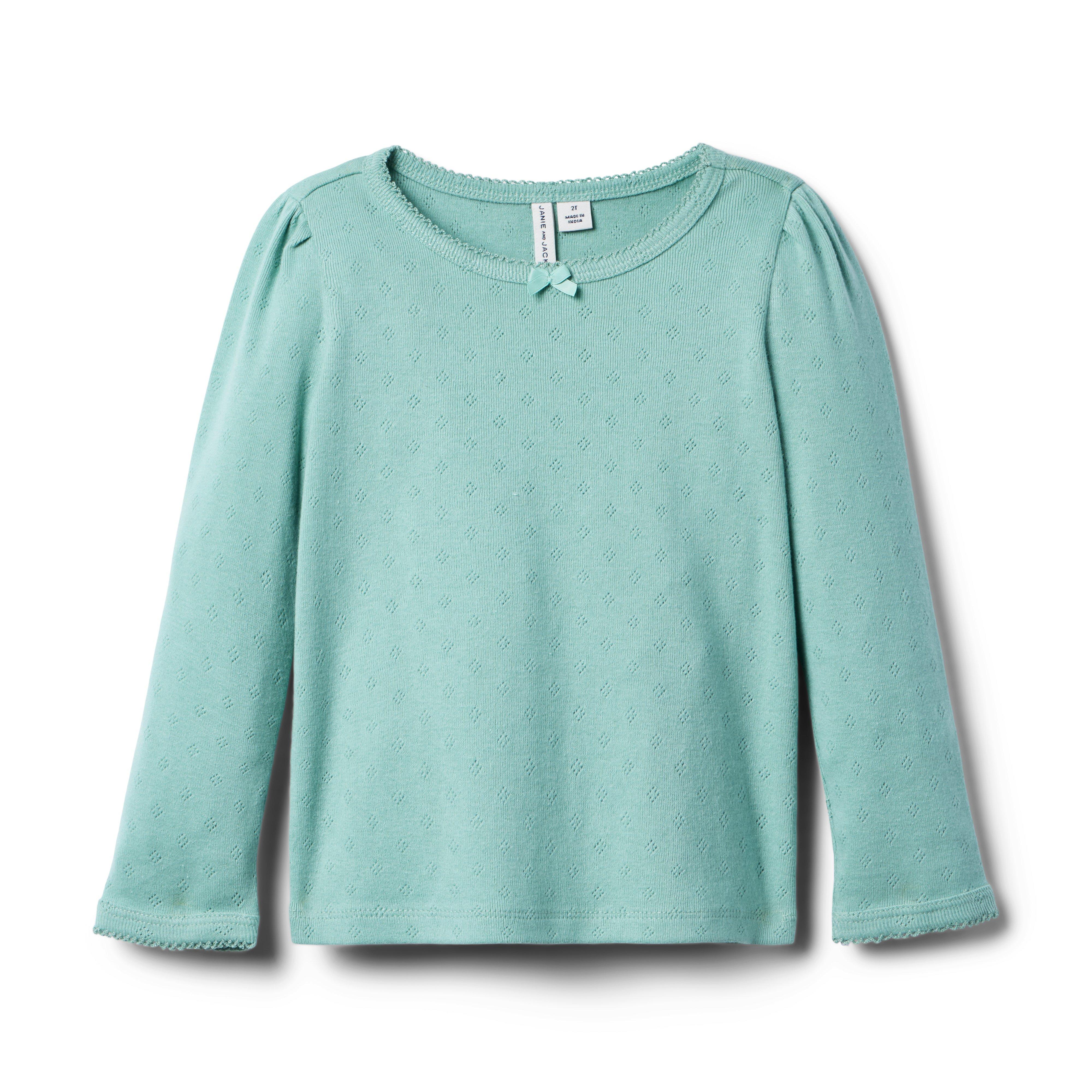 Janie and Jack Pointelle Bow Tee