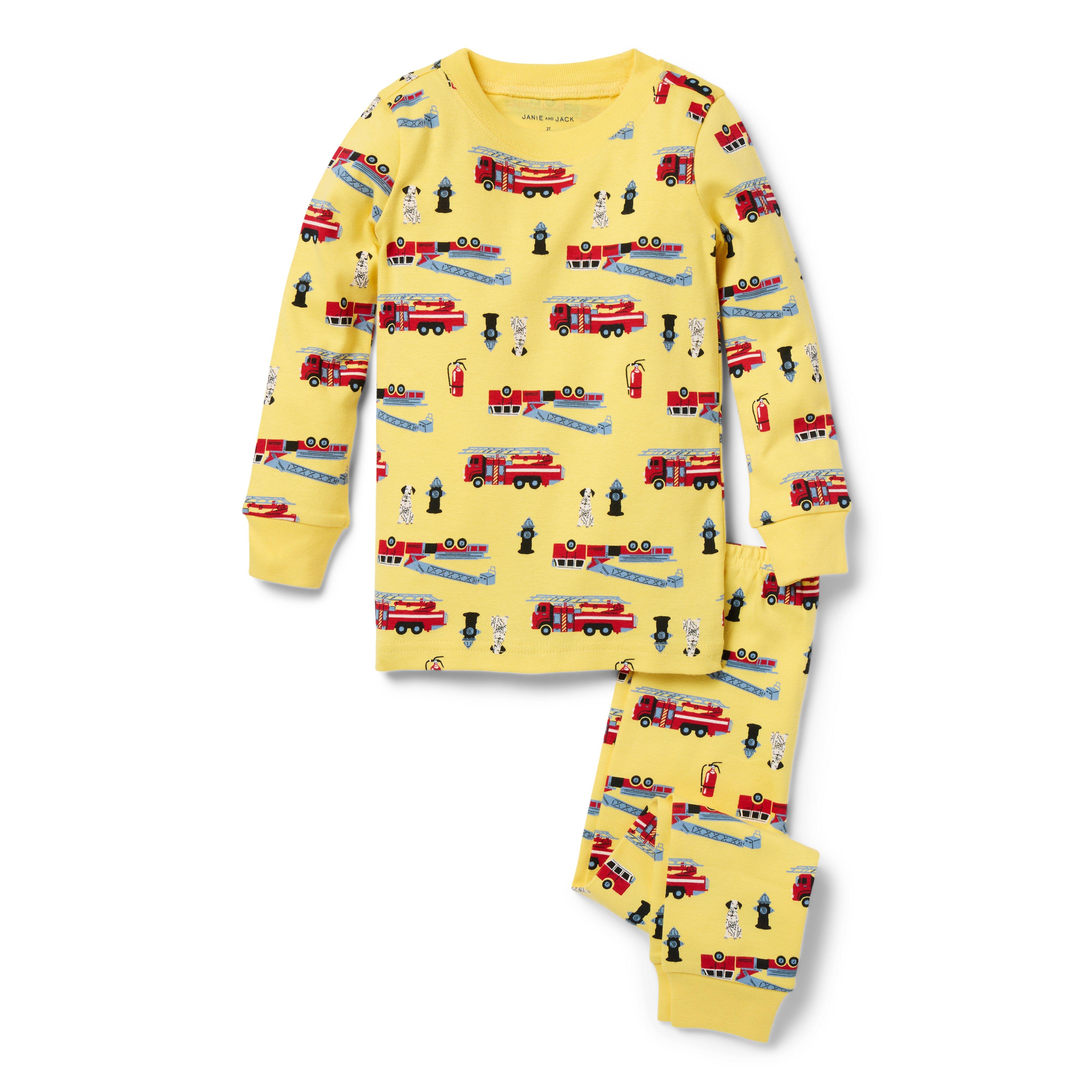 Janie and Jack Good Night Pajama In Firetruck