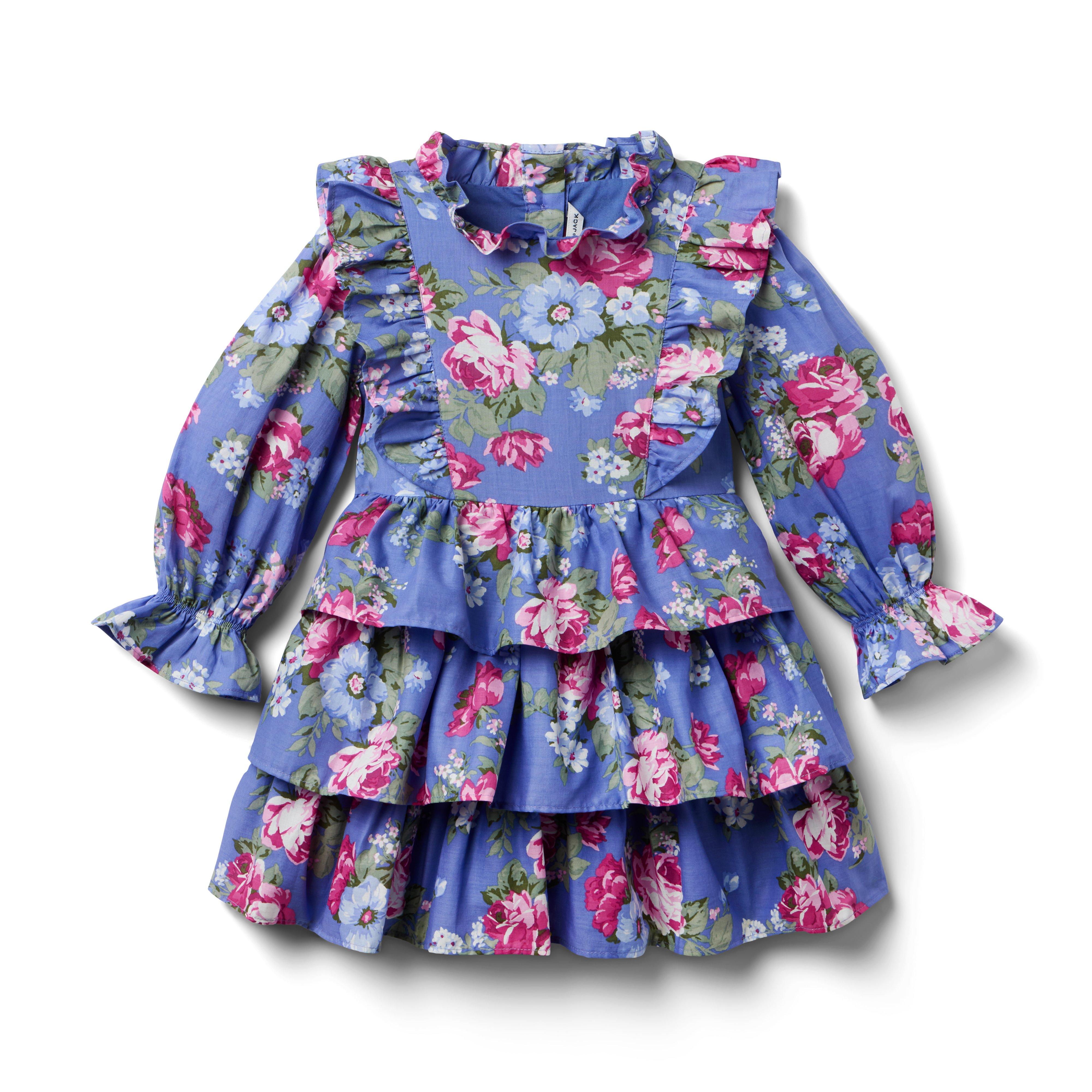 Janie and Jack Floral Tiered Ruffle Dress