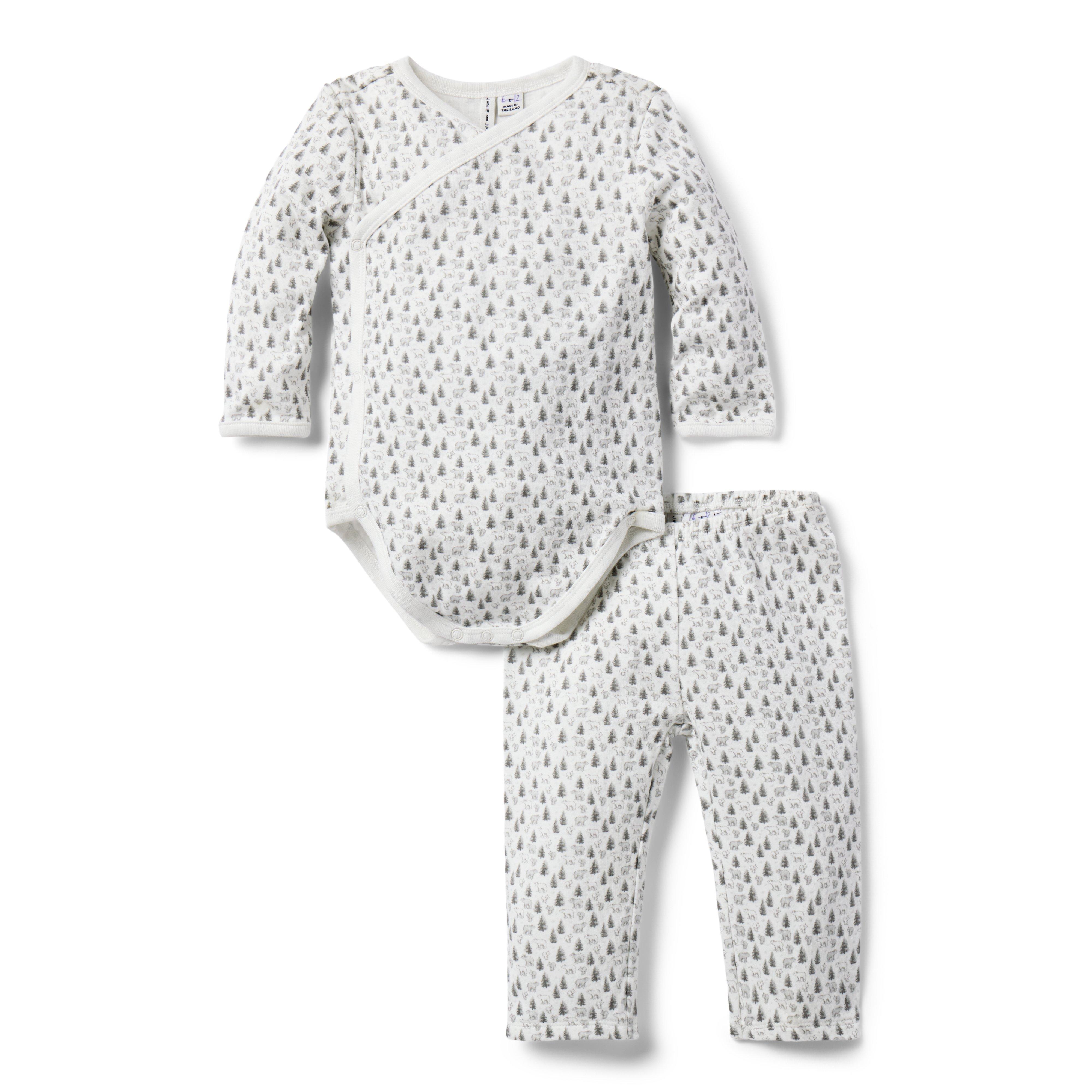 Janie and Jack Baby Forest Friends Wrap Matching Set