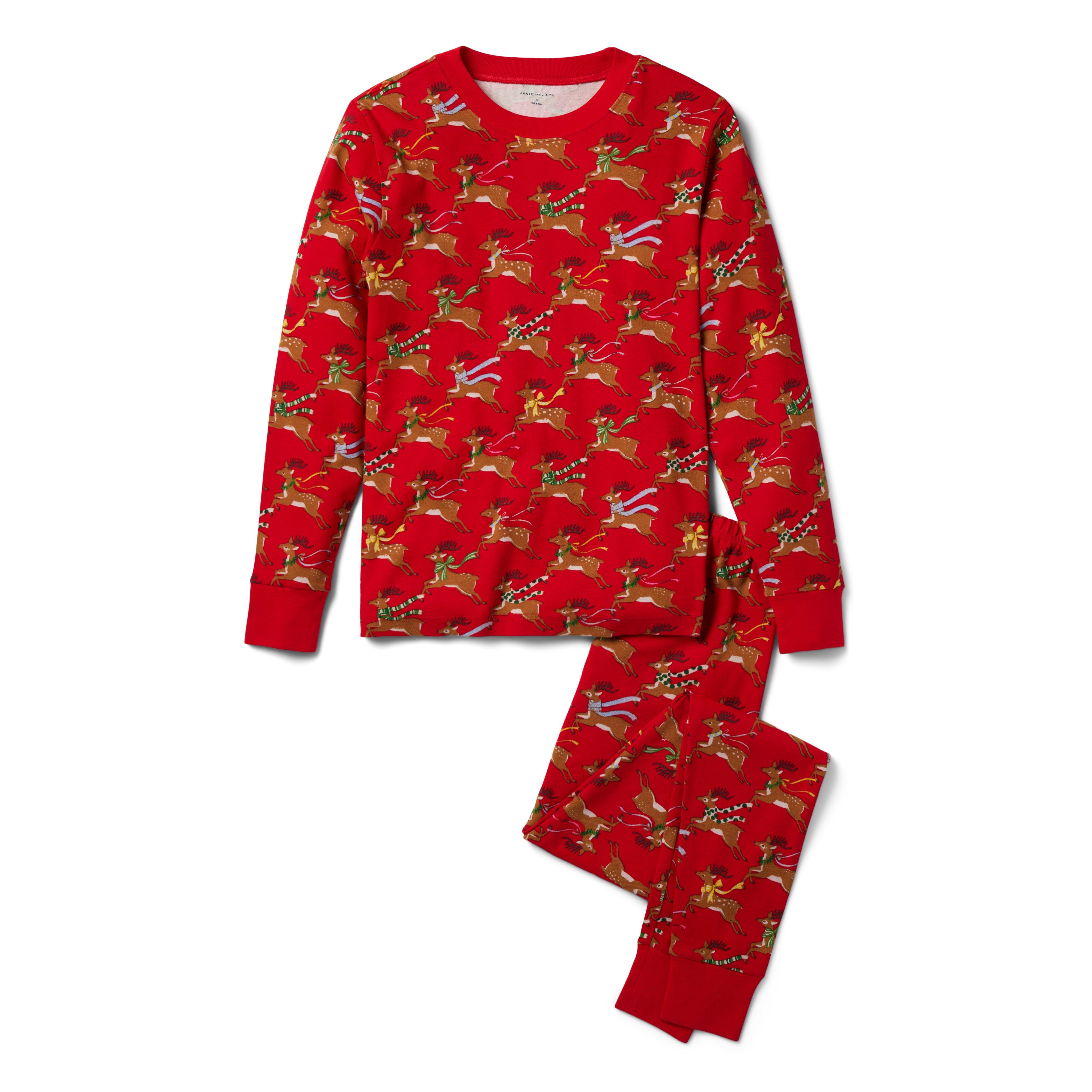Janie and Jack Women's Good Night Pajama In Reindeer