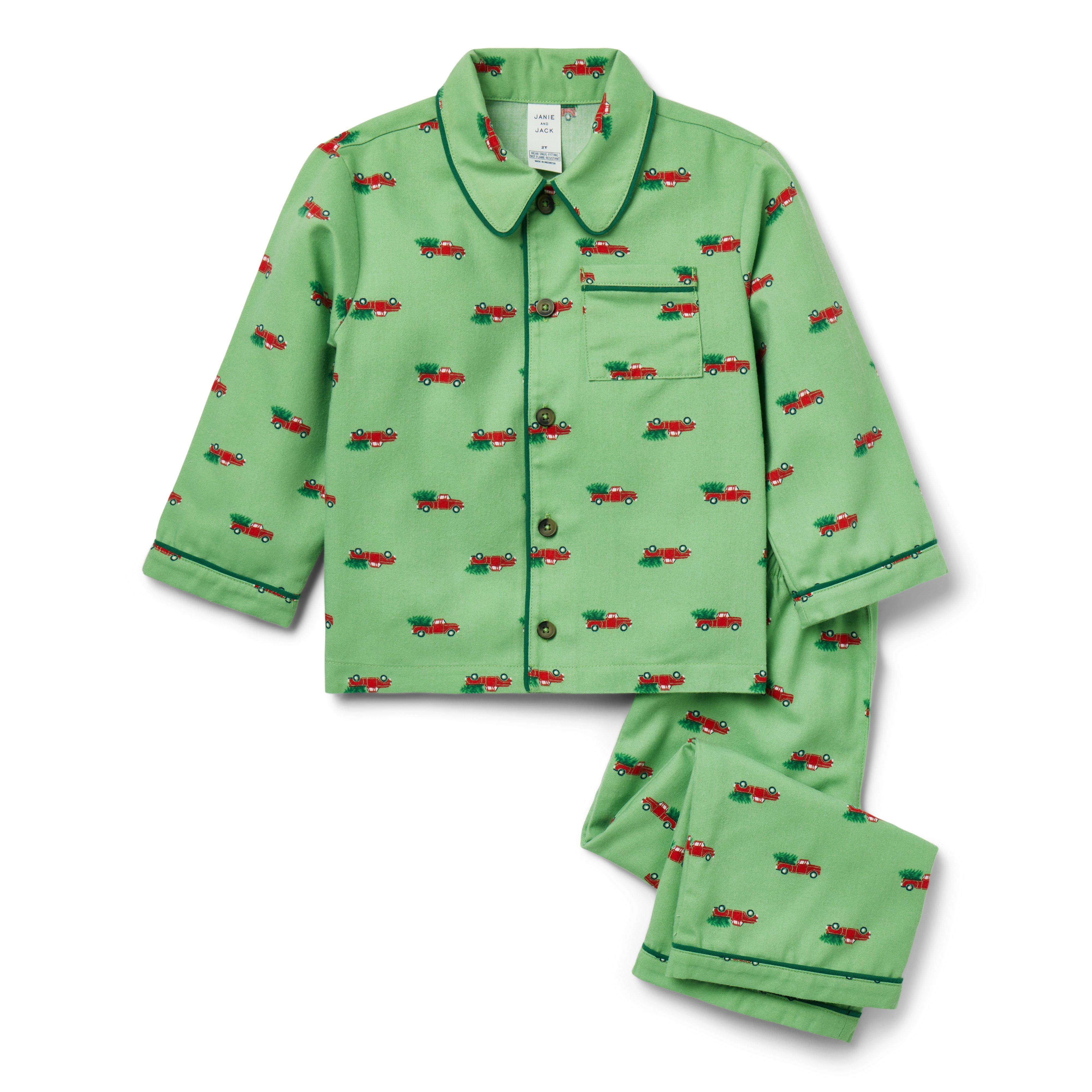 Janie and Jack Good Night Classic Pajama In Holiday Truck