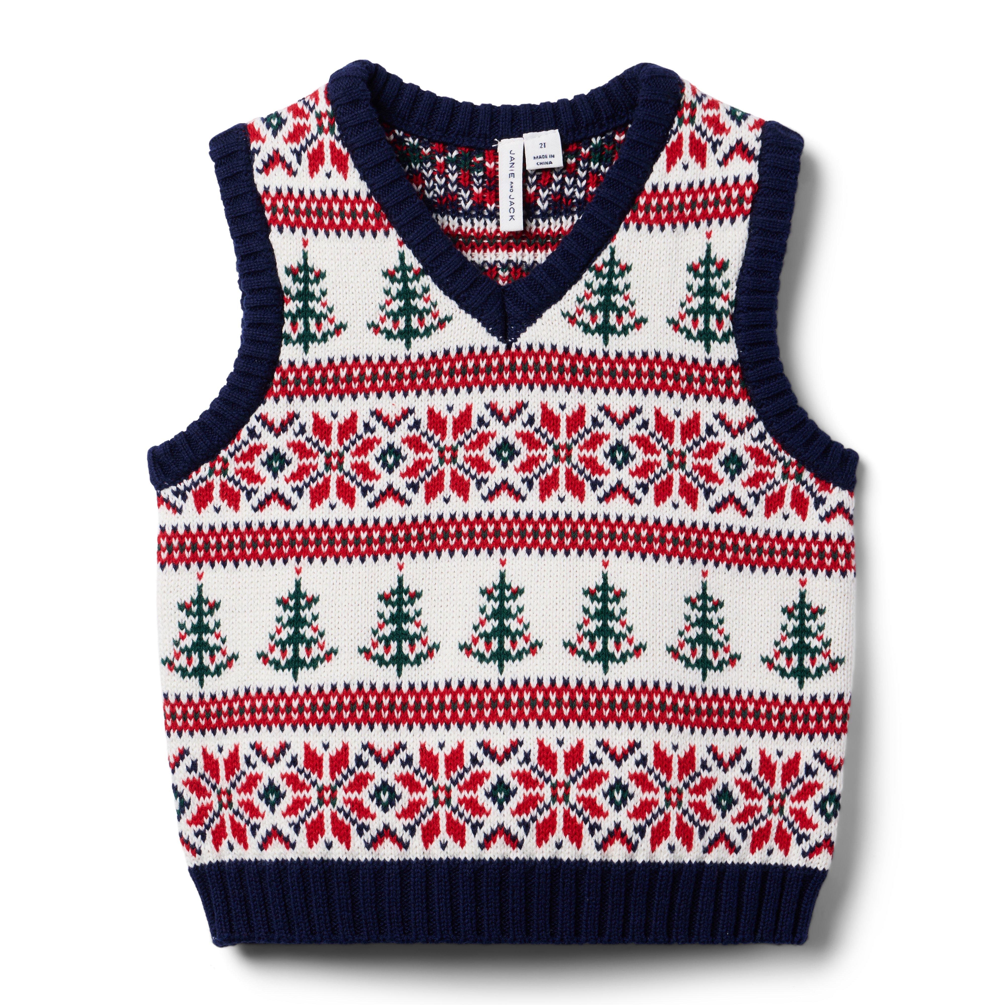 Janie and Jack Holiday Fair Isle Sweater Vest