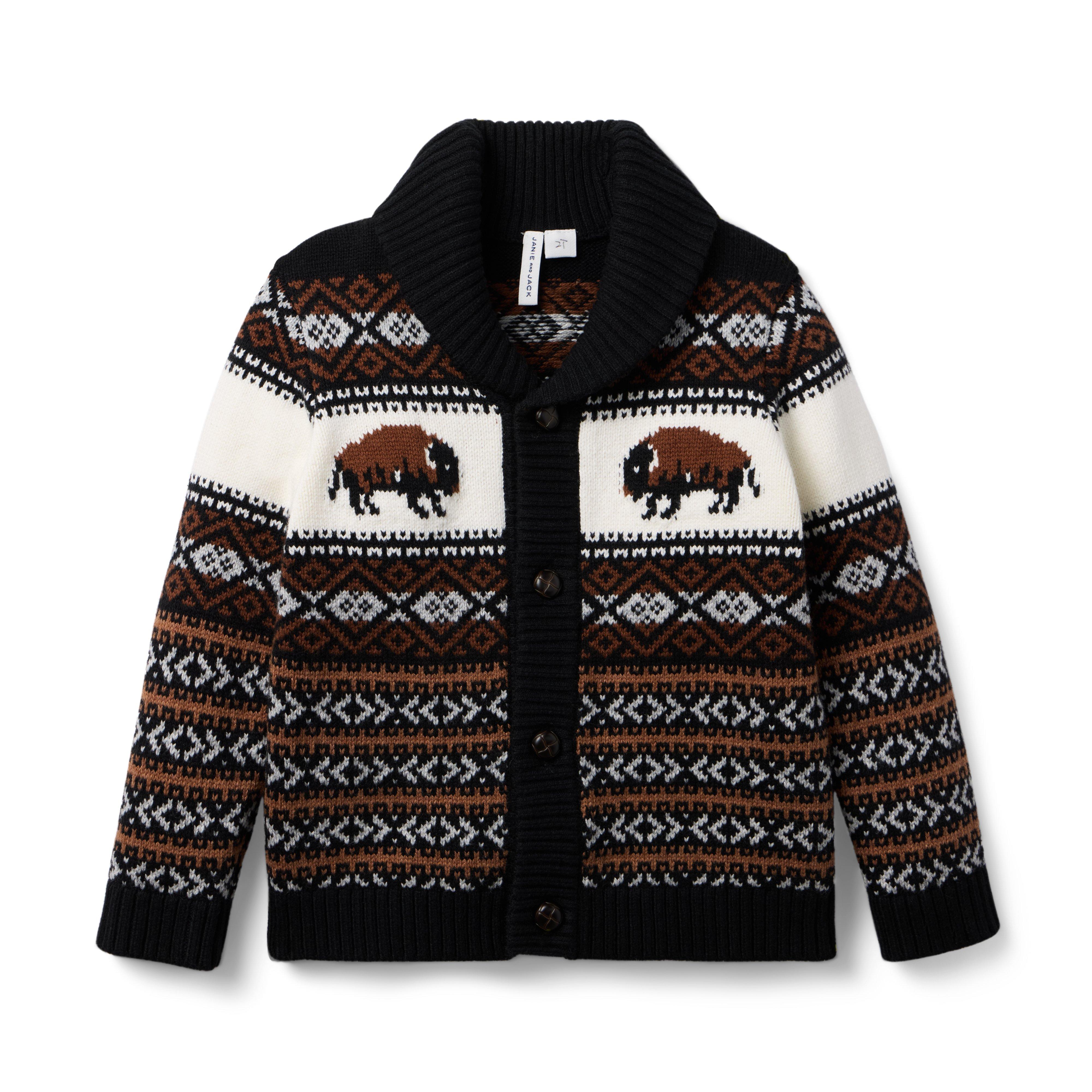 Janie and Jack The Buffalo Shawl Collar Cardigan