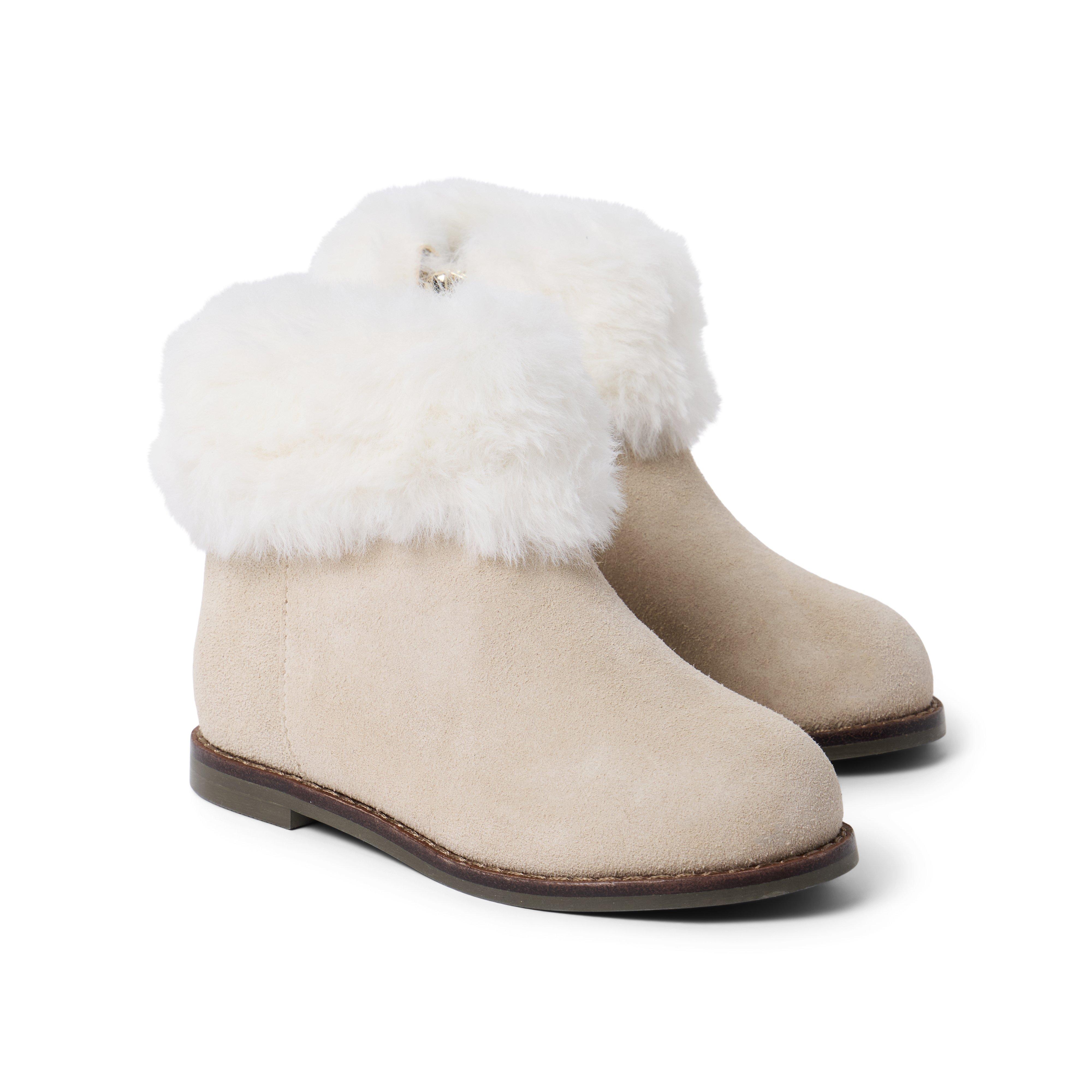 Janie and Jack Suede Faux Fur Bootie