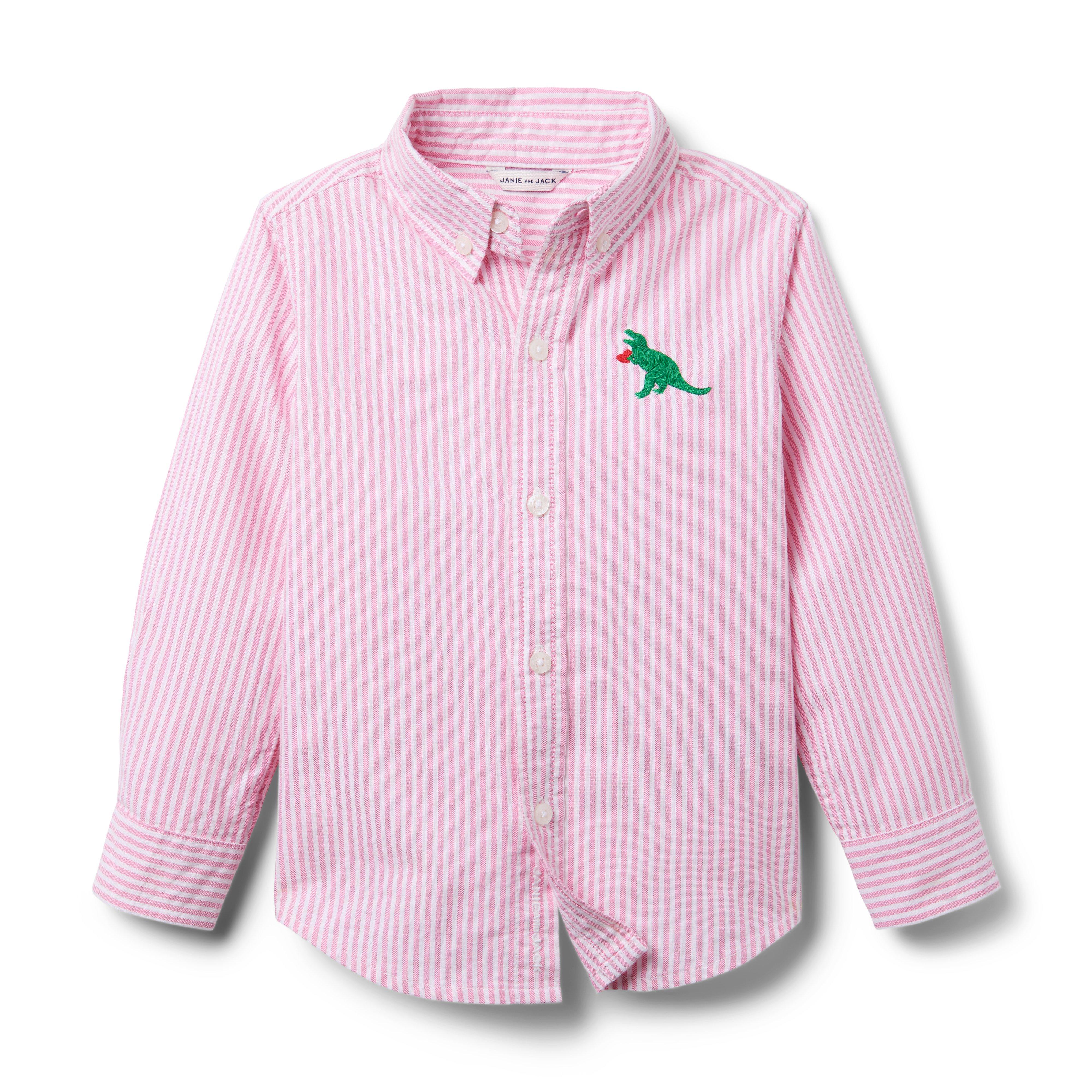 Janie and Jack The Embroidered Dinosaur Oxford Shirt