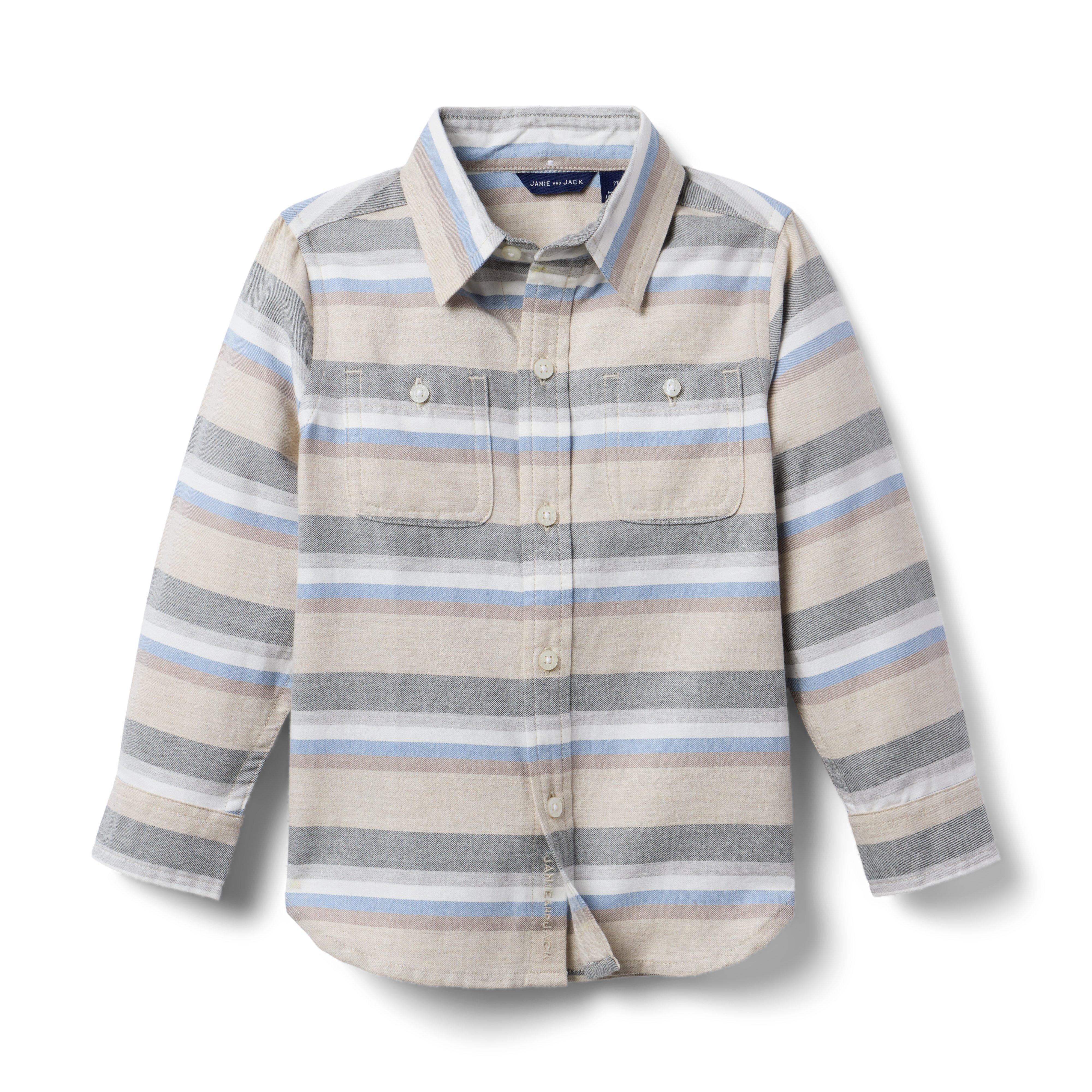 Janie and Jack Striped Flannel Shirt