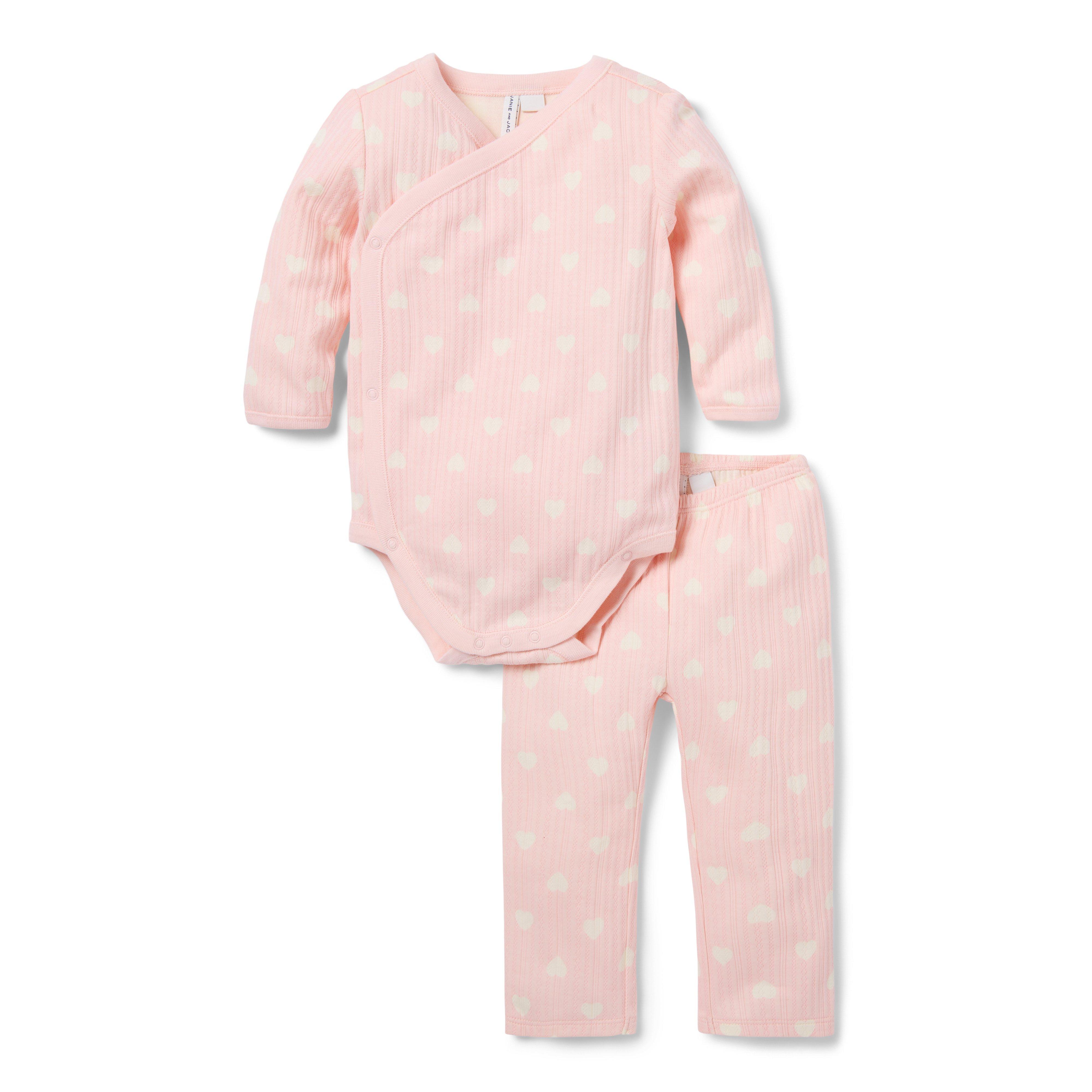 Janie and Jack Baby Heart Wrap Matching Set