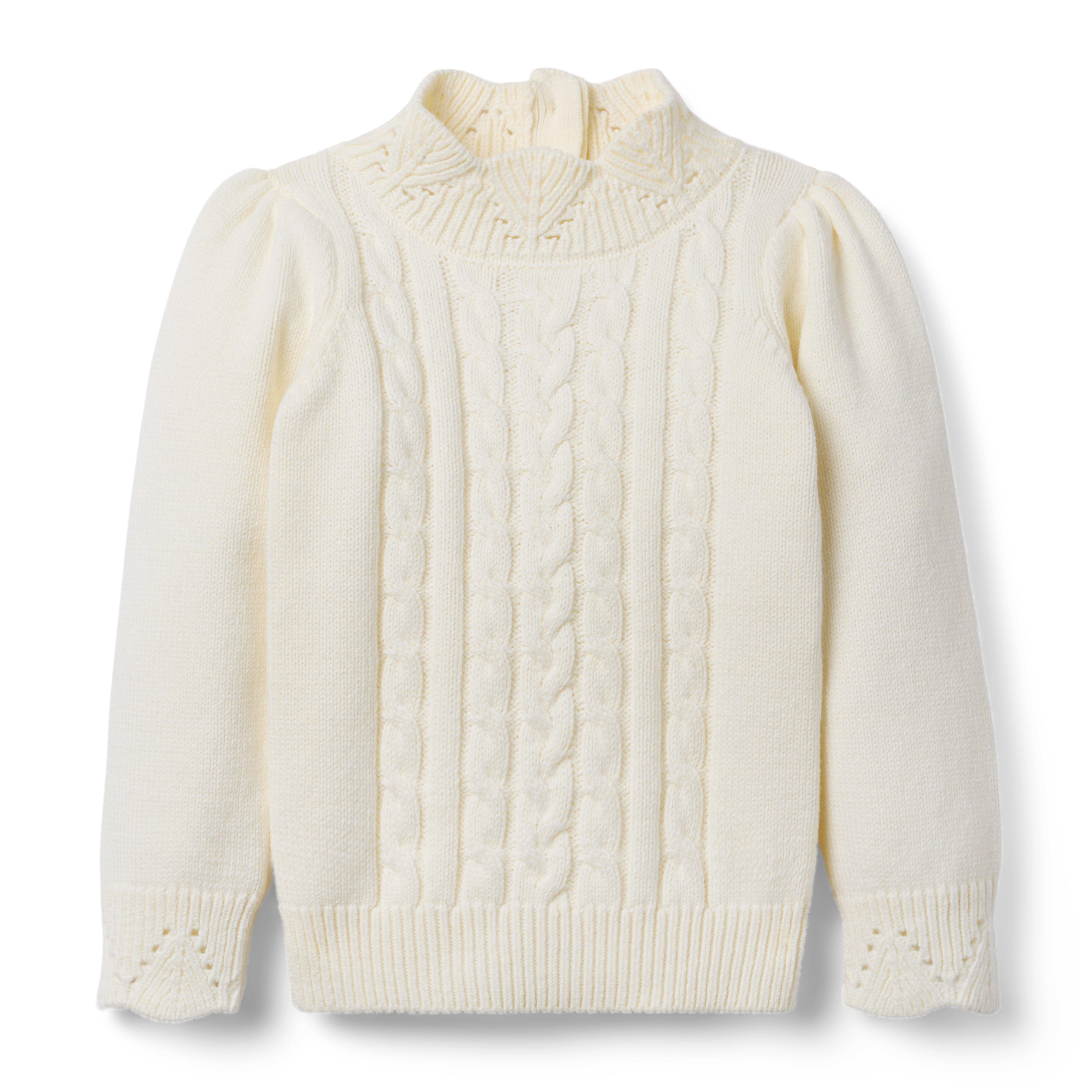 Janie and Jack Pointelle Cable Knit Sweater