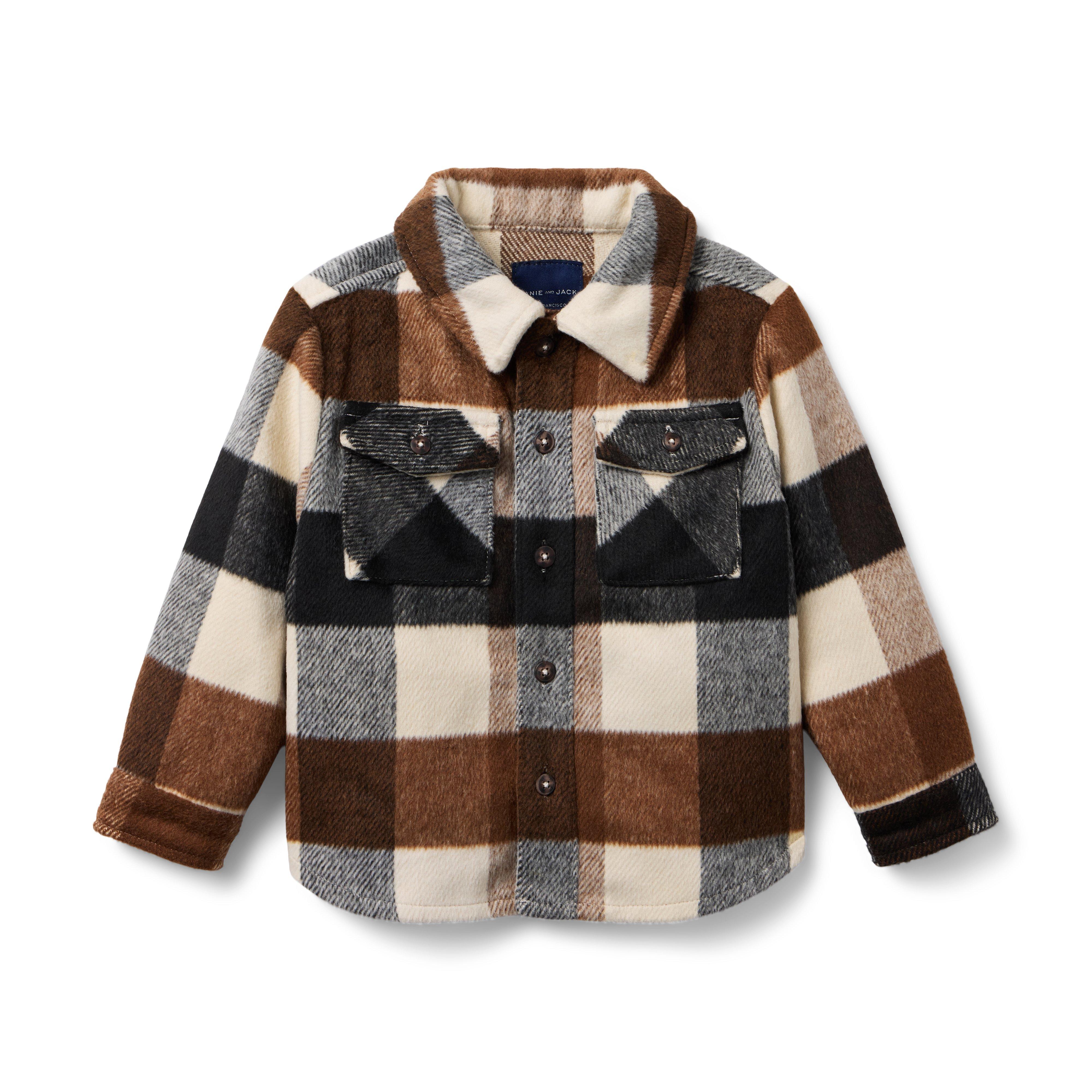 Janie and Jack The Plaid Brushed Twill Shirt Jacket