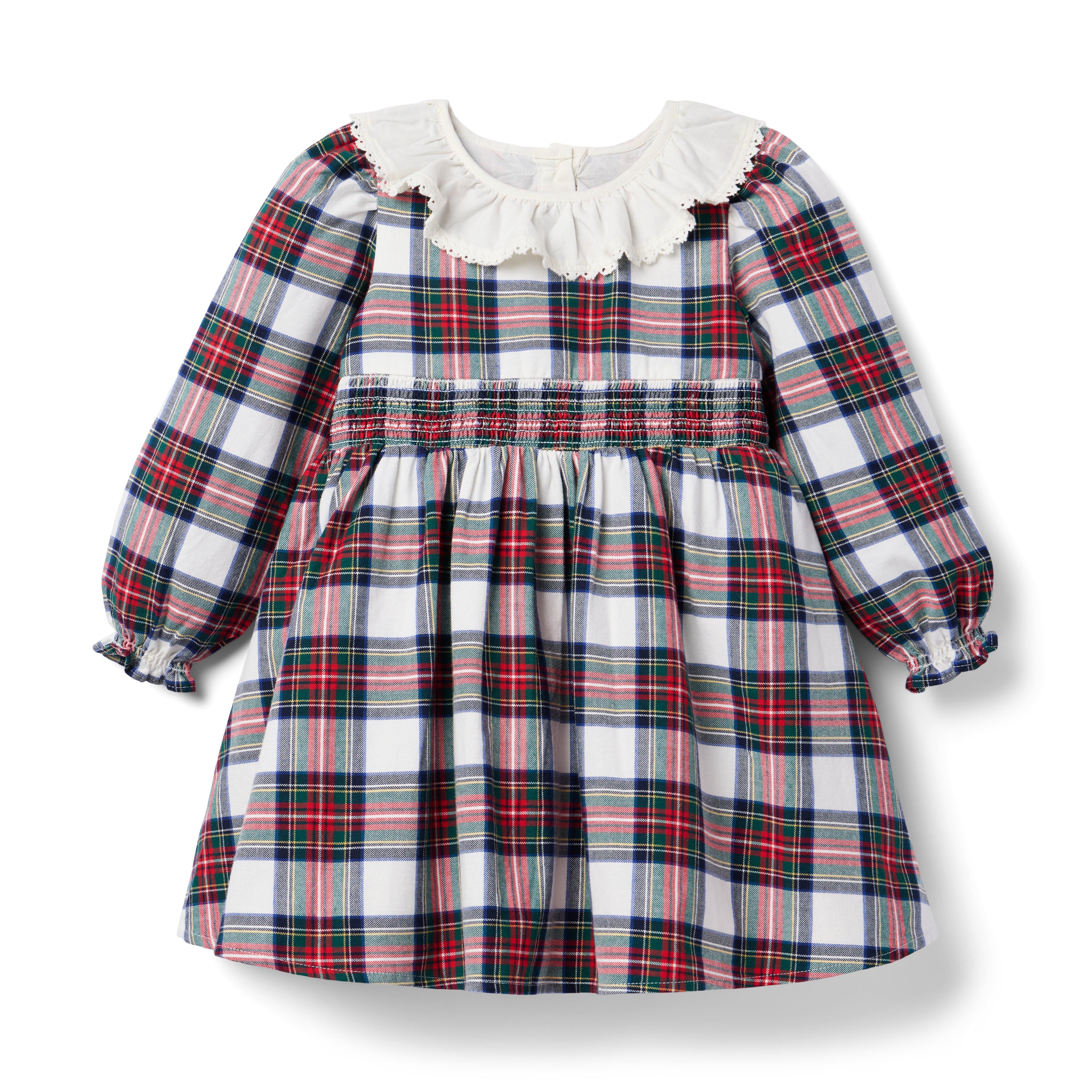 Janie and Jack Tartan Ruffle Collar Dress