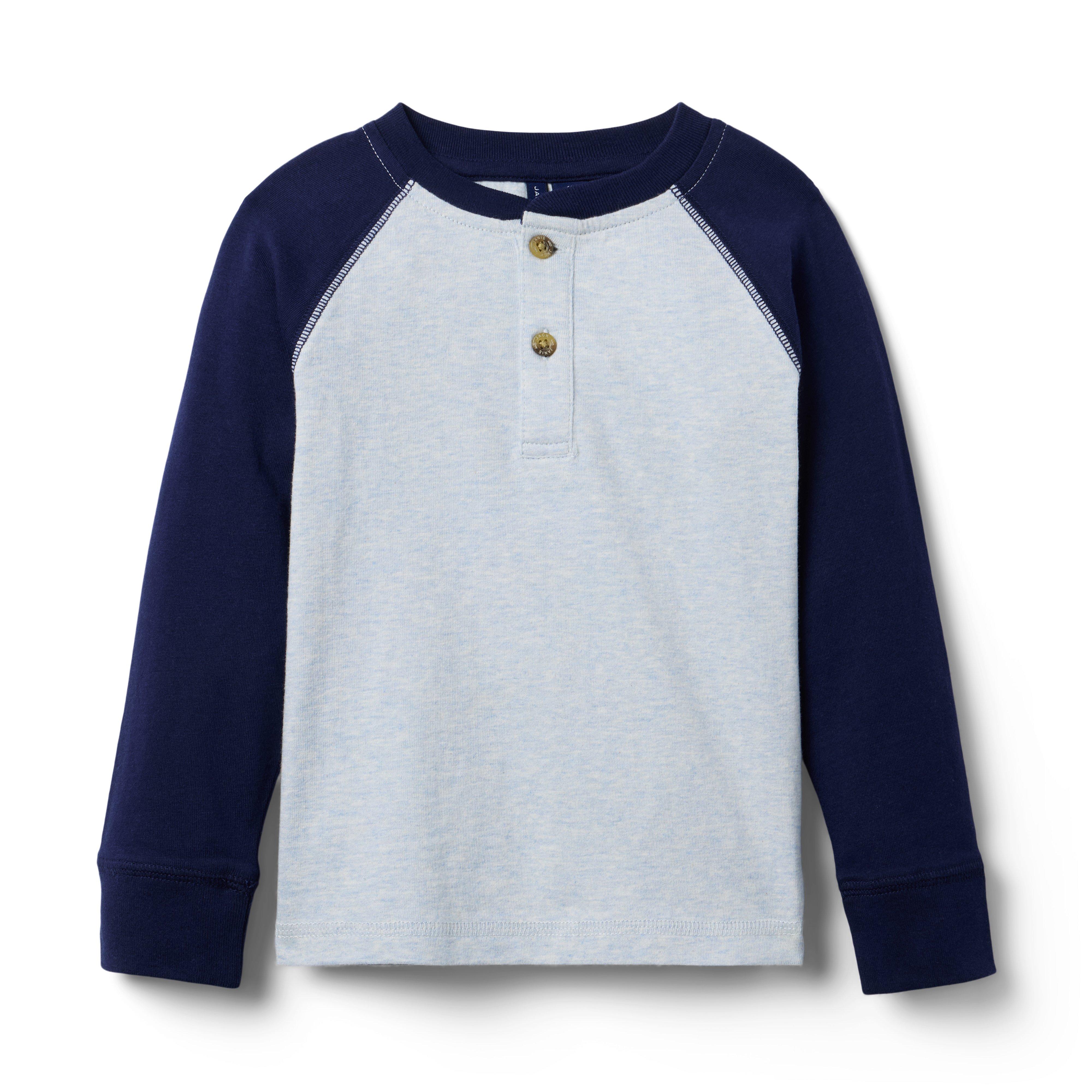 Janie and Jack Raglan Sleeve Henley Tee