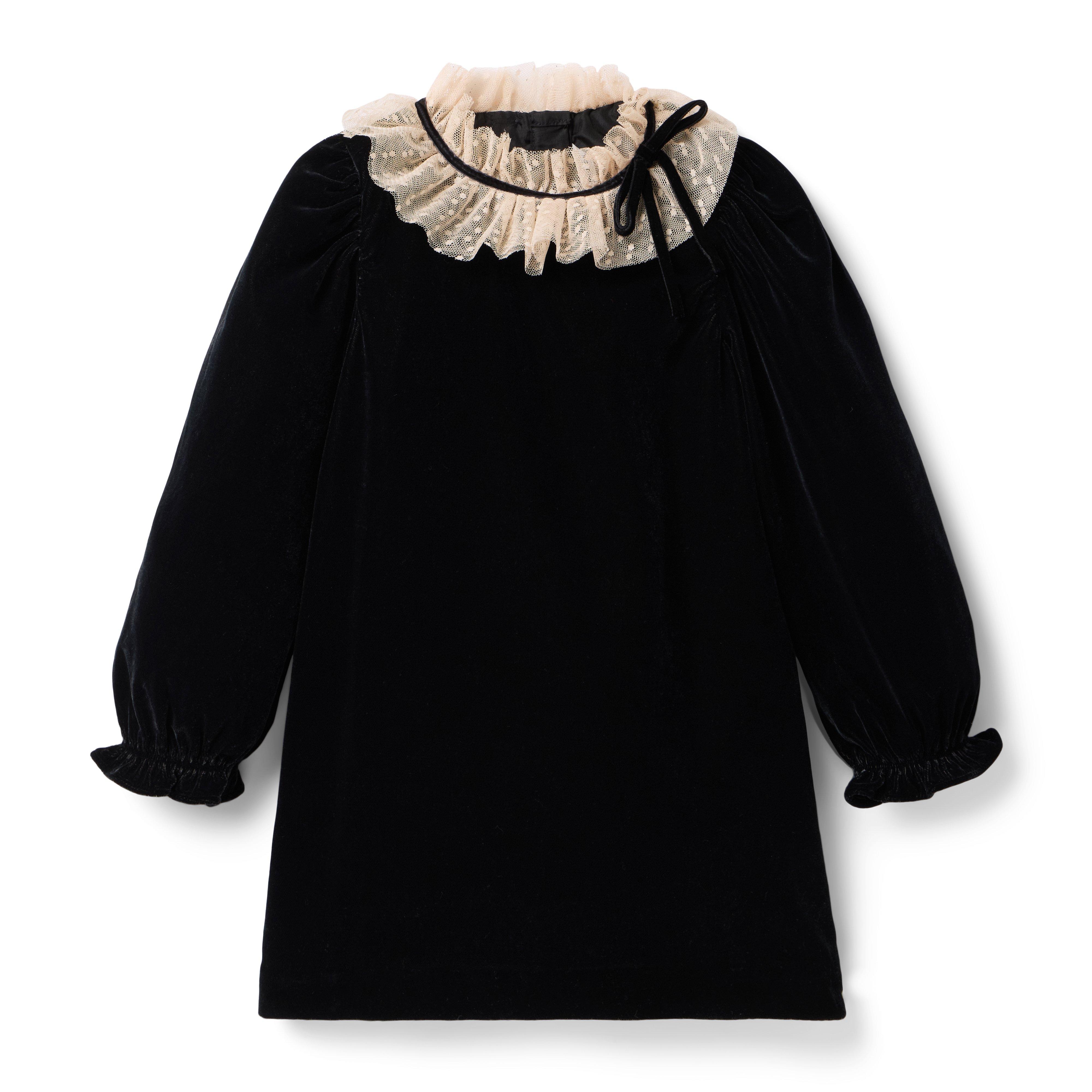 Janie and Jack The Velvet Ruffle Collar Dress