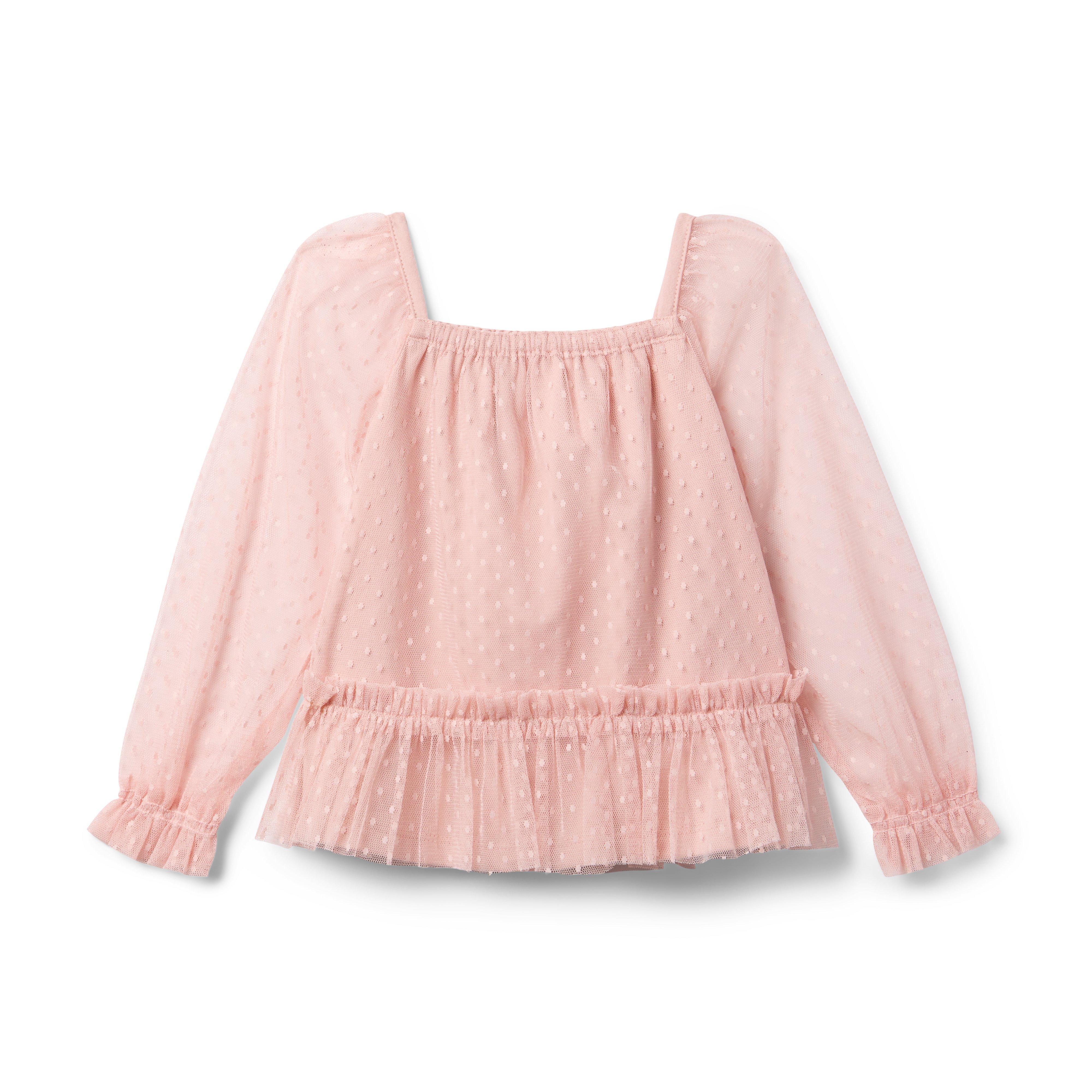 Janie and Jack Dot Tulle Peplum Top