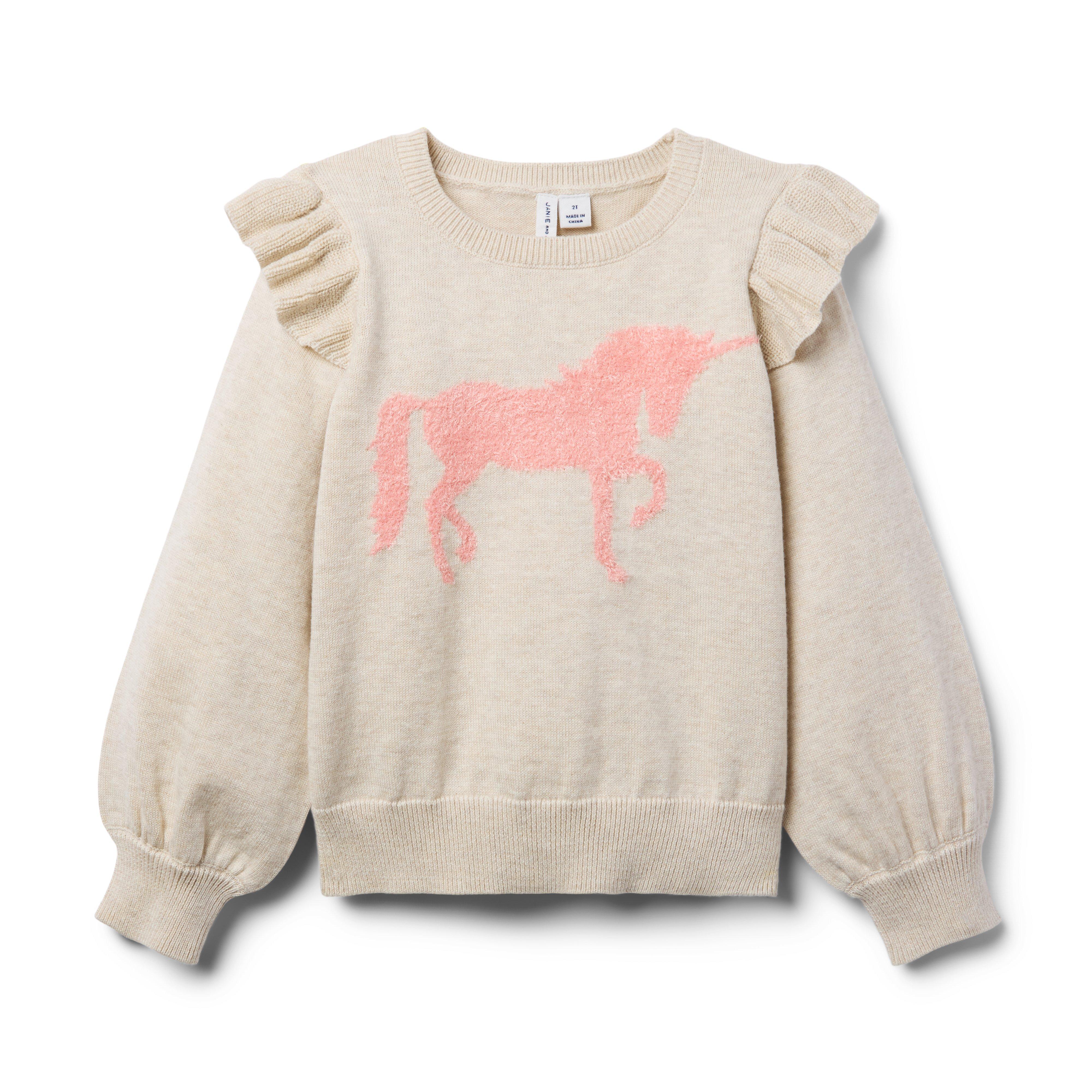 Janie and Jack Unicorn Ruffle Sweater