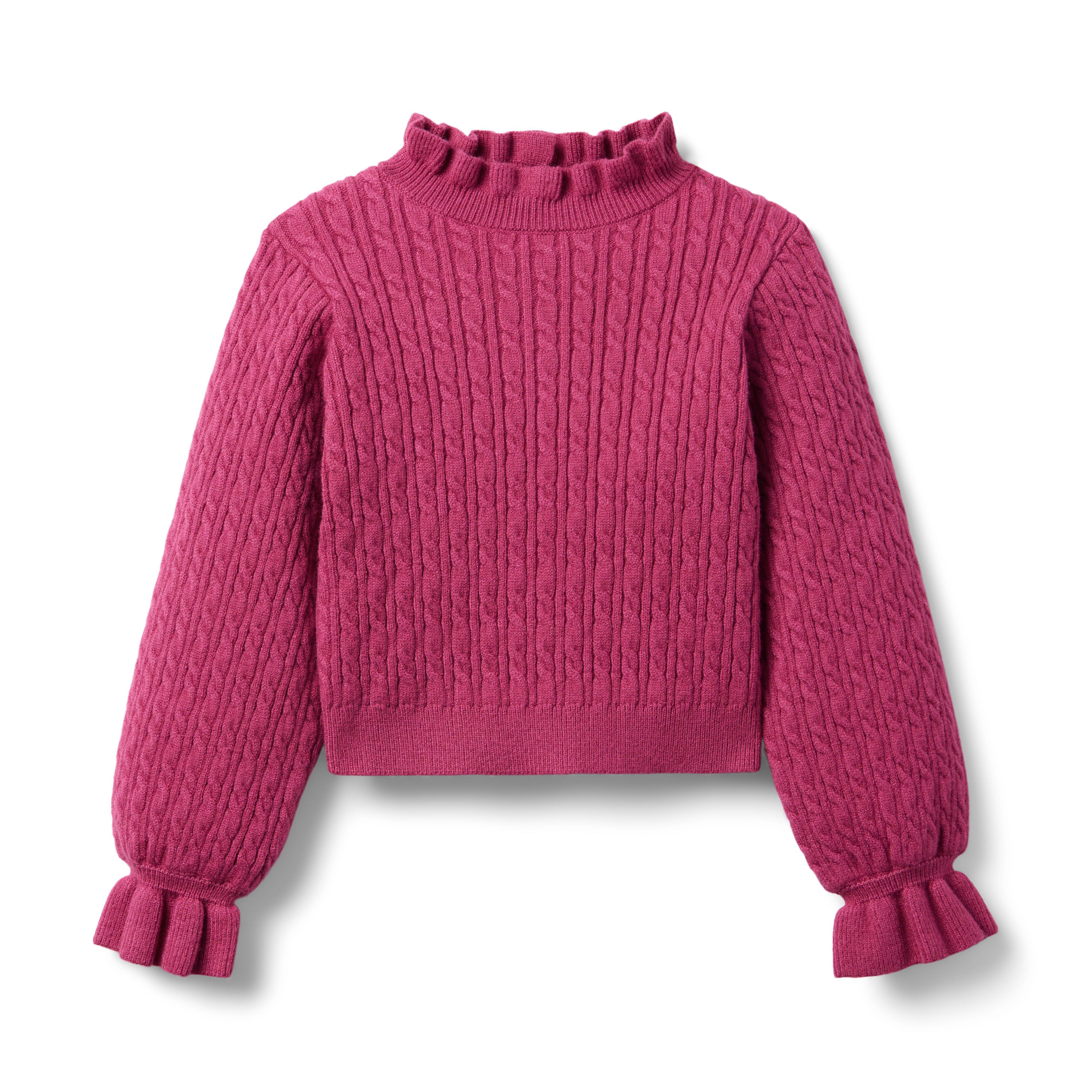 Janie and Jack The Cable Knit Ruffle Sweater