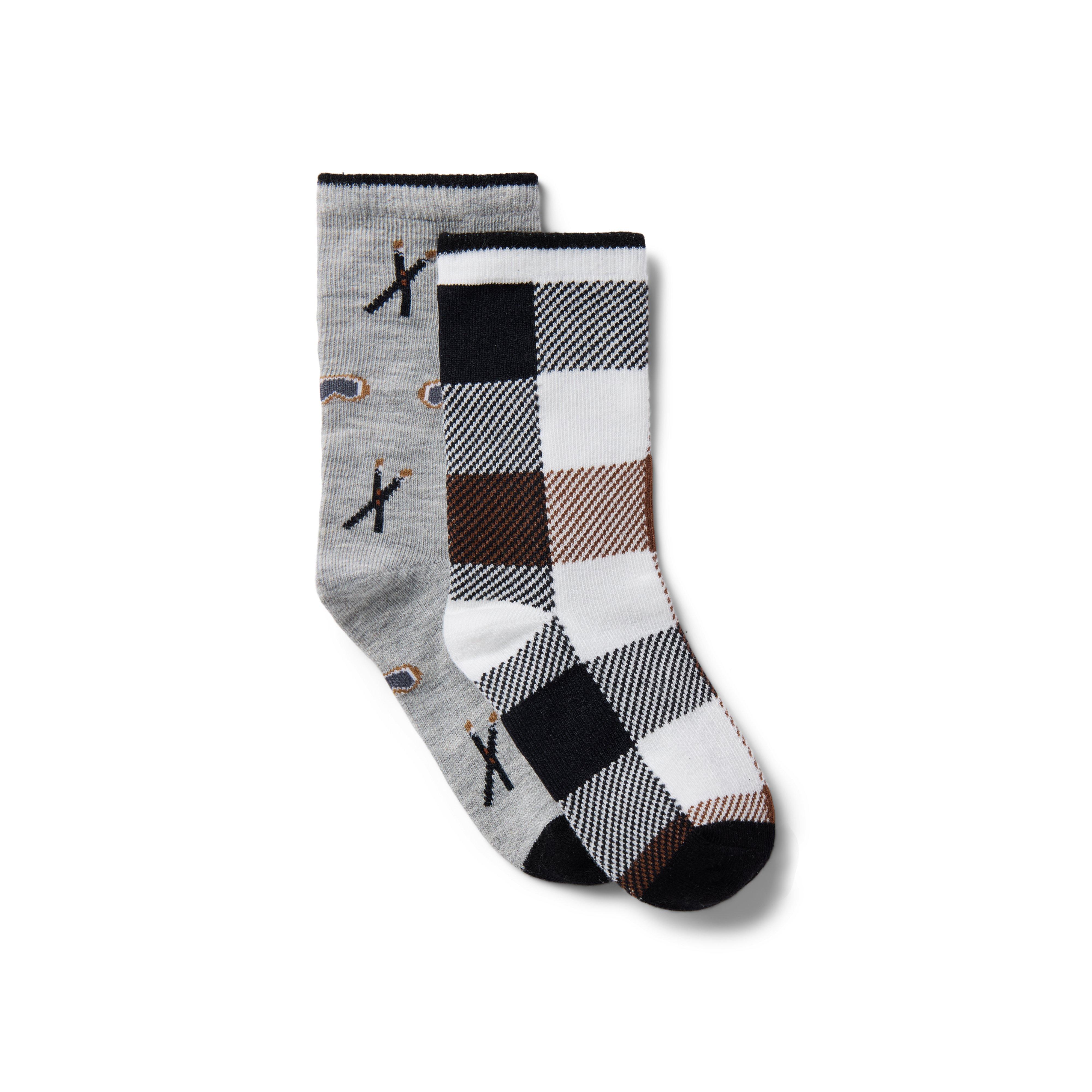 Janie and Jack Ski And Plaid Sock 2-Pack