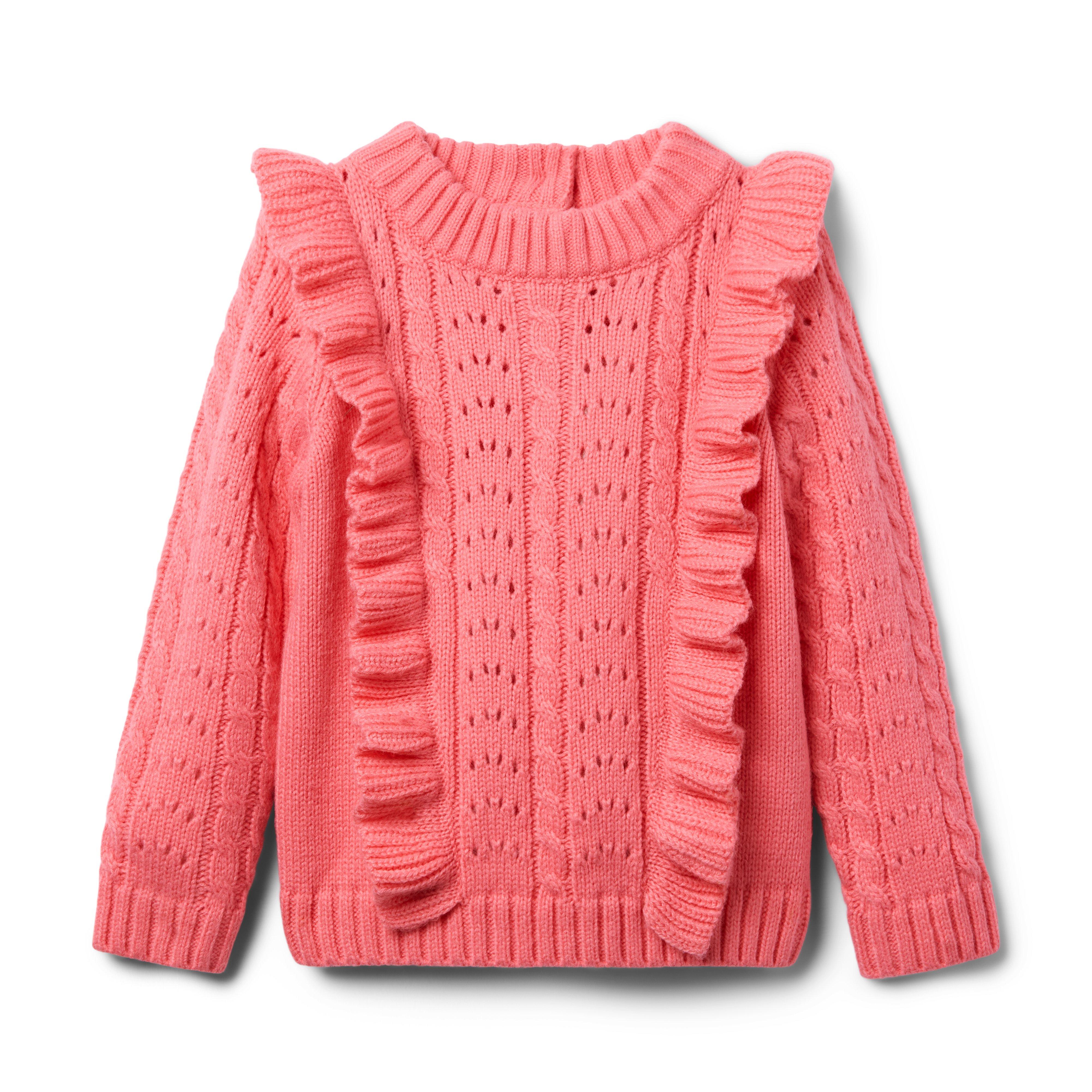 Janie and Jack Cable Knit Ruffle Sweater