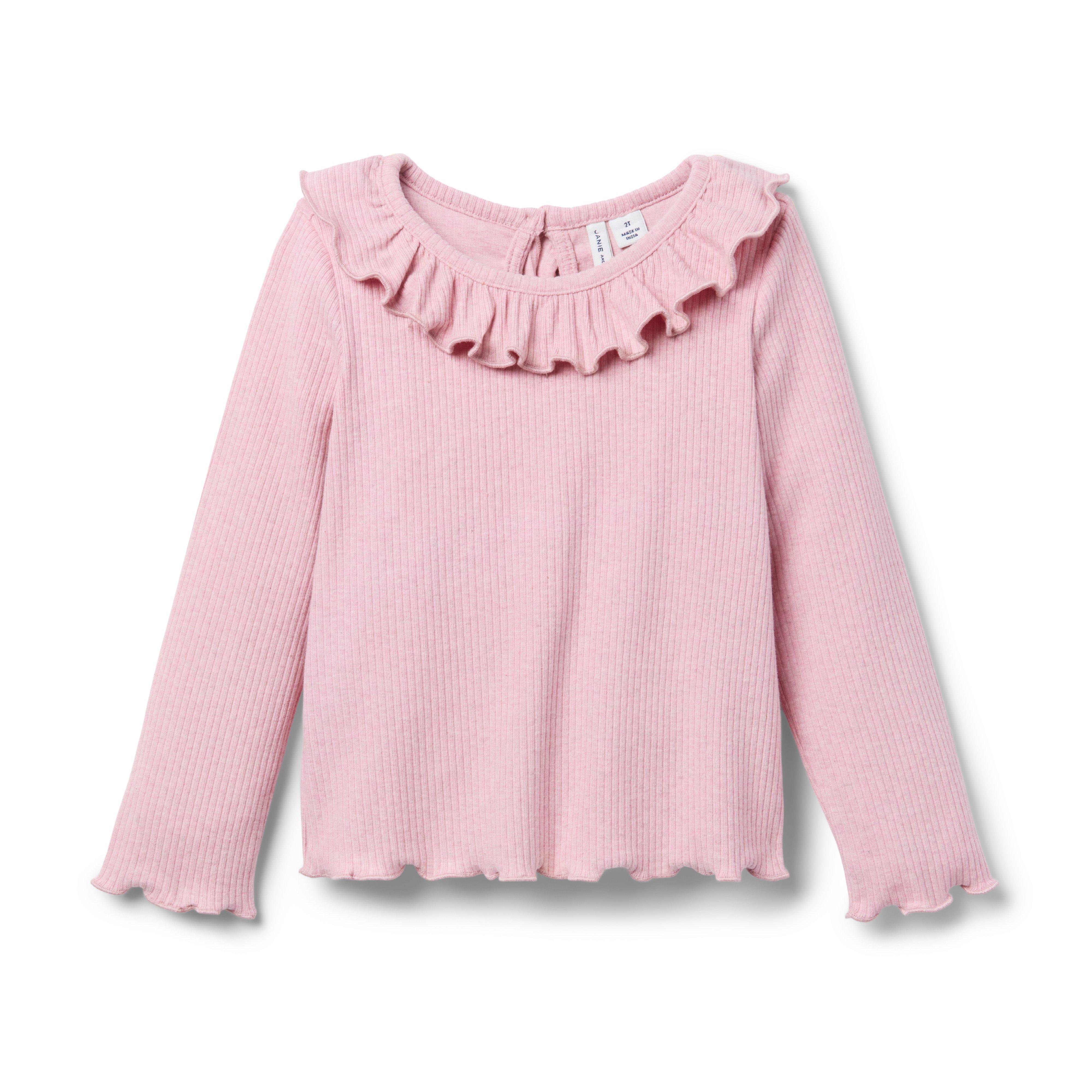 Janie and Jack Ribbed Ruffle Collar Top