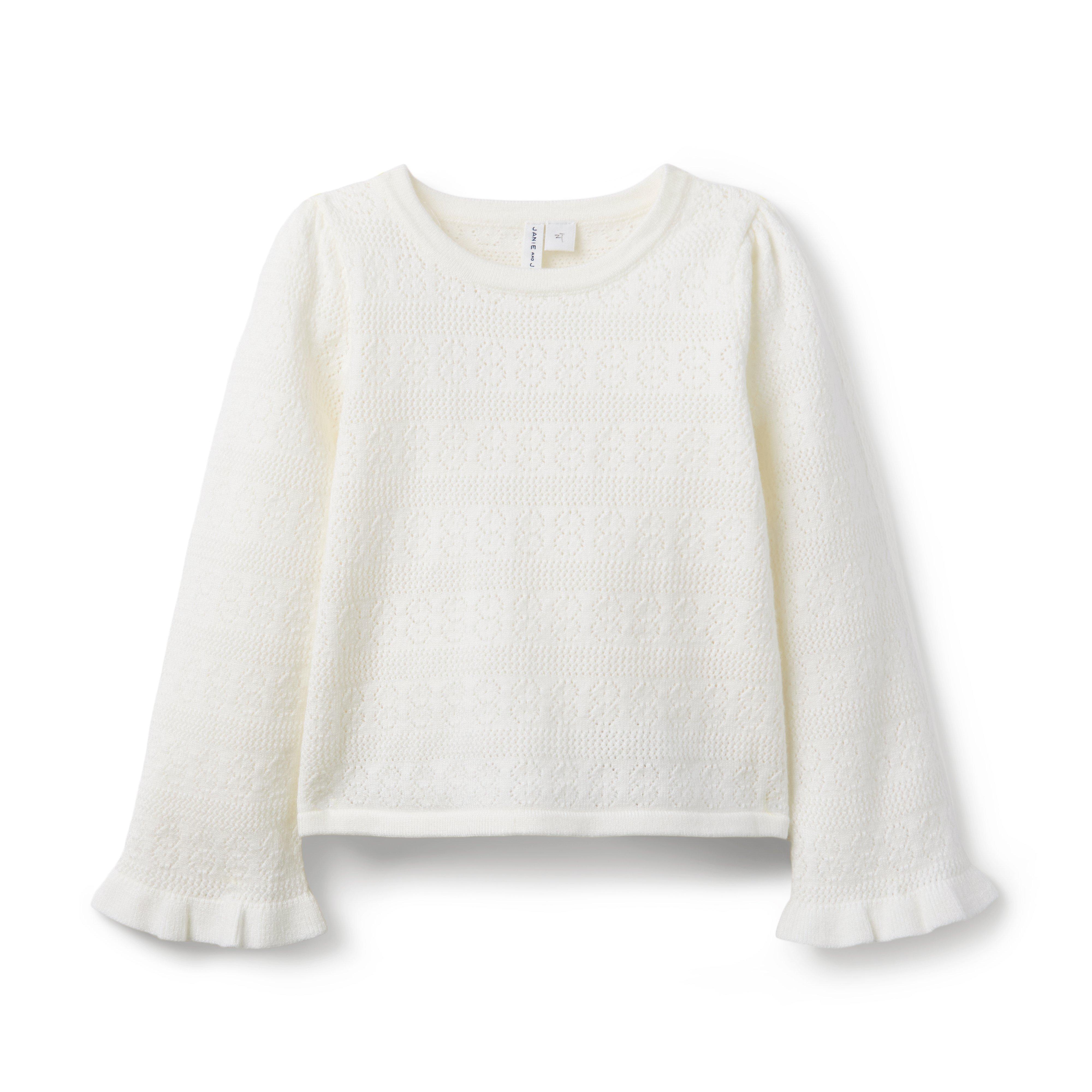 Janie and Jack Pointelle Bell Sleeve Sweater
