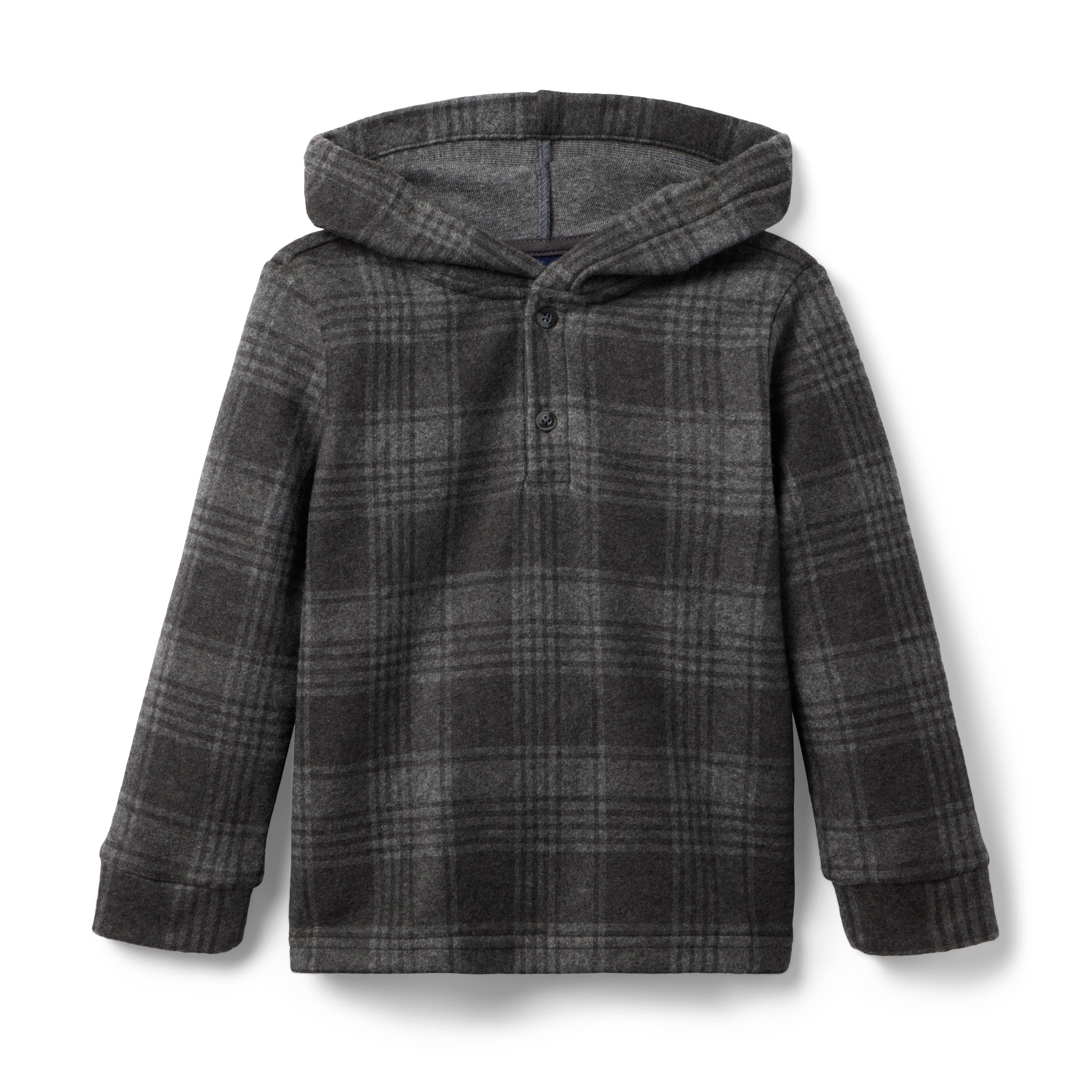 Janie and Jack Plaid Flannel Hooded Sweatshirt