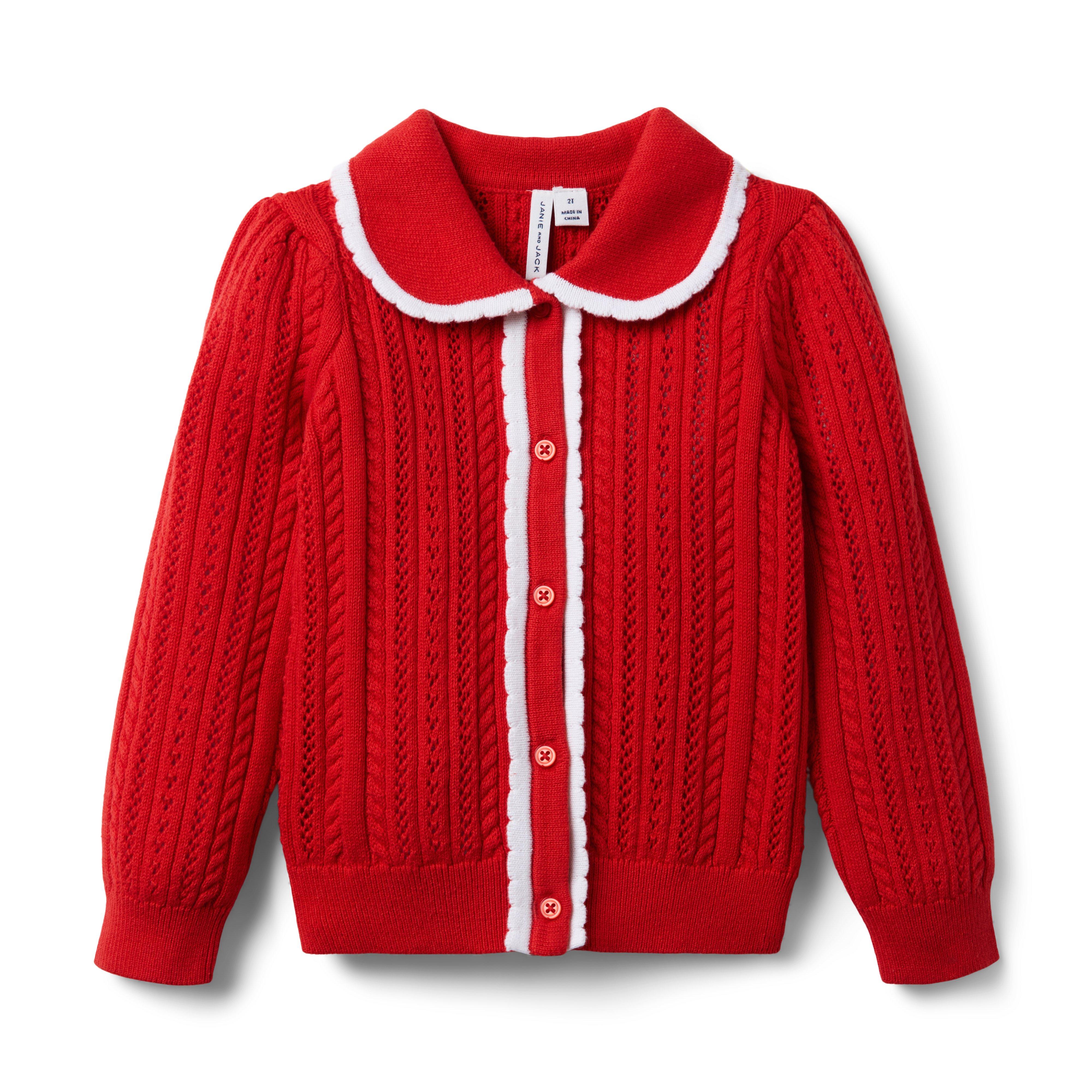 Janie and Jack Scalloped Collar Cardigan