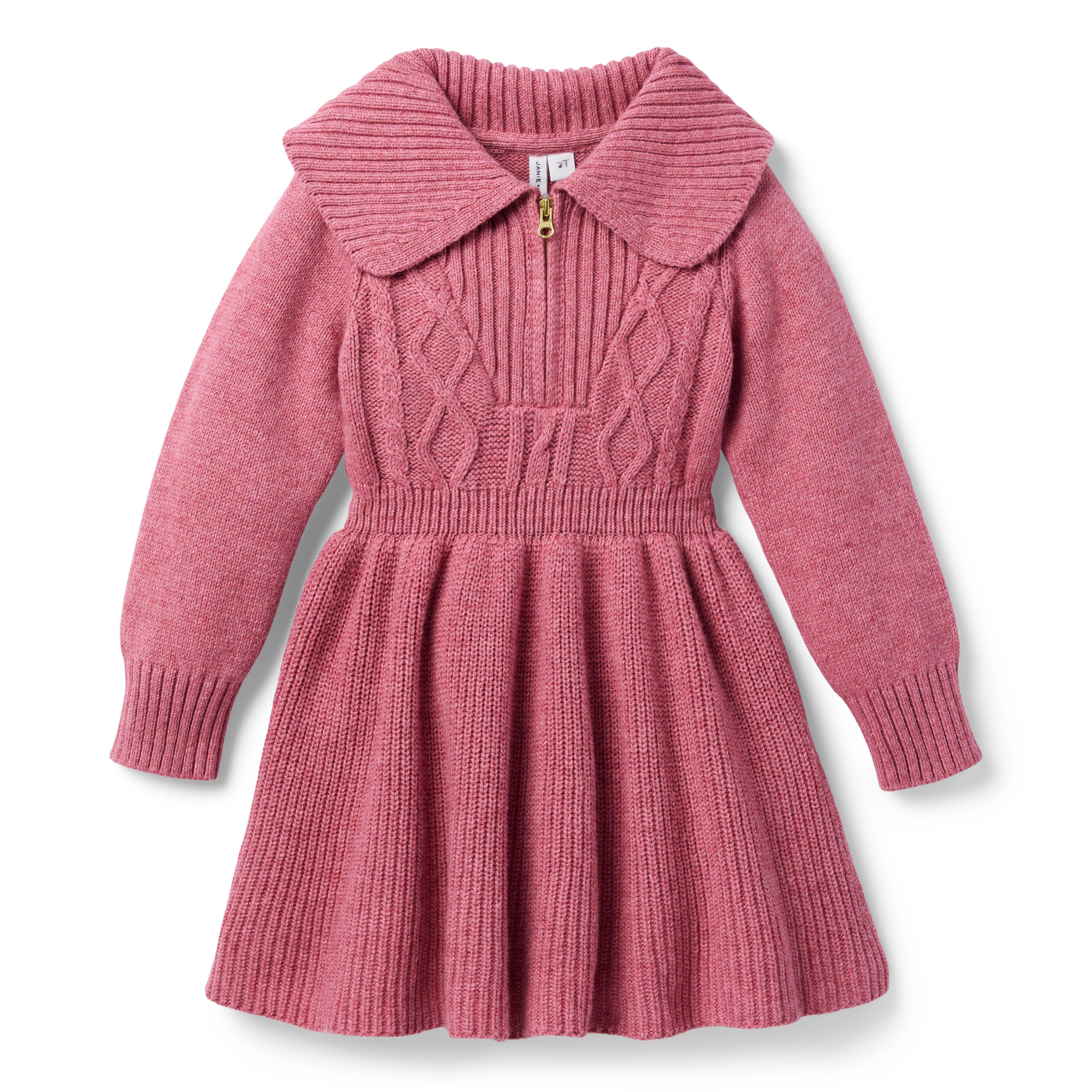 Janie and Jack Cable Knit Half-Zip Sweater Dress