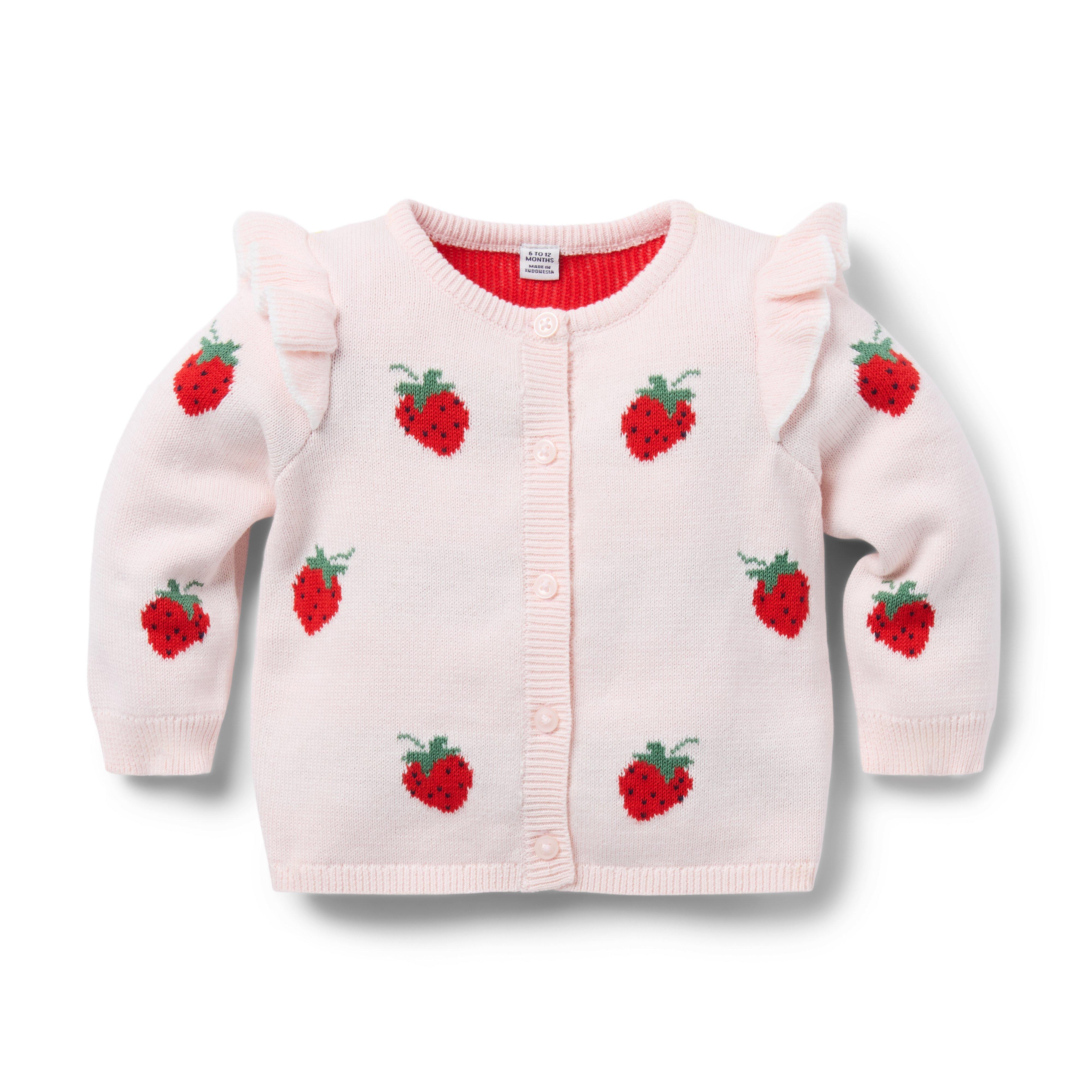 Janie and Jack Baby Strawberry Ruffle Cardigan