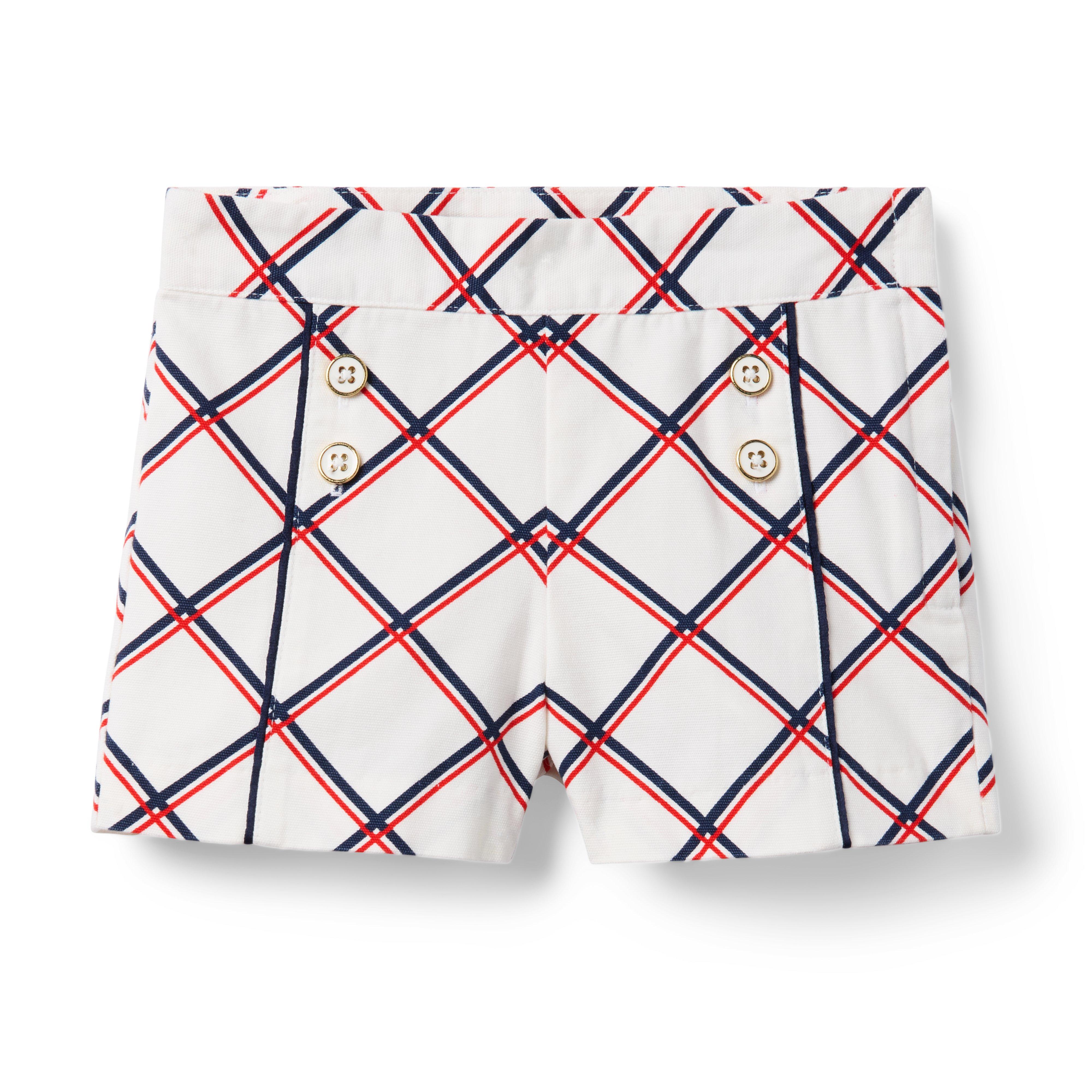 Janie and Jack Checked Canvas Short