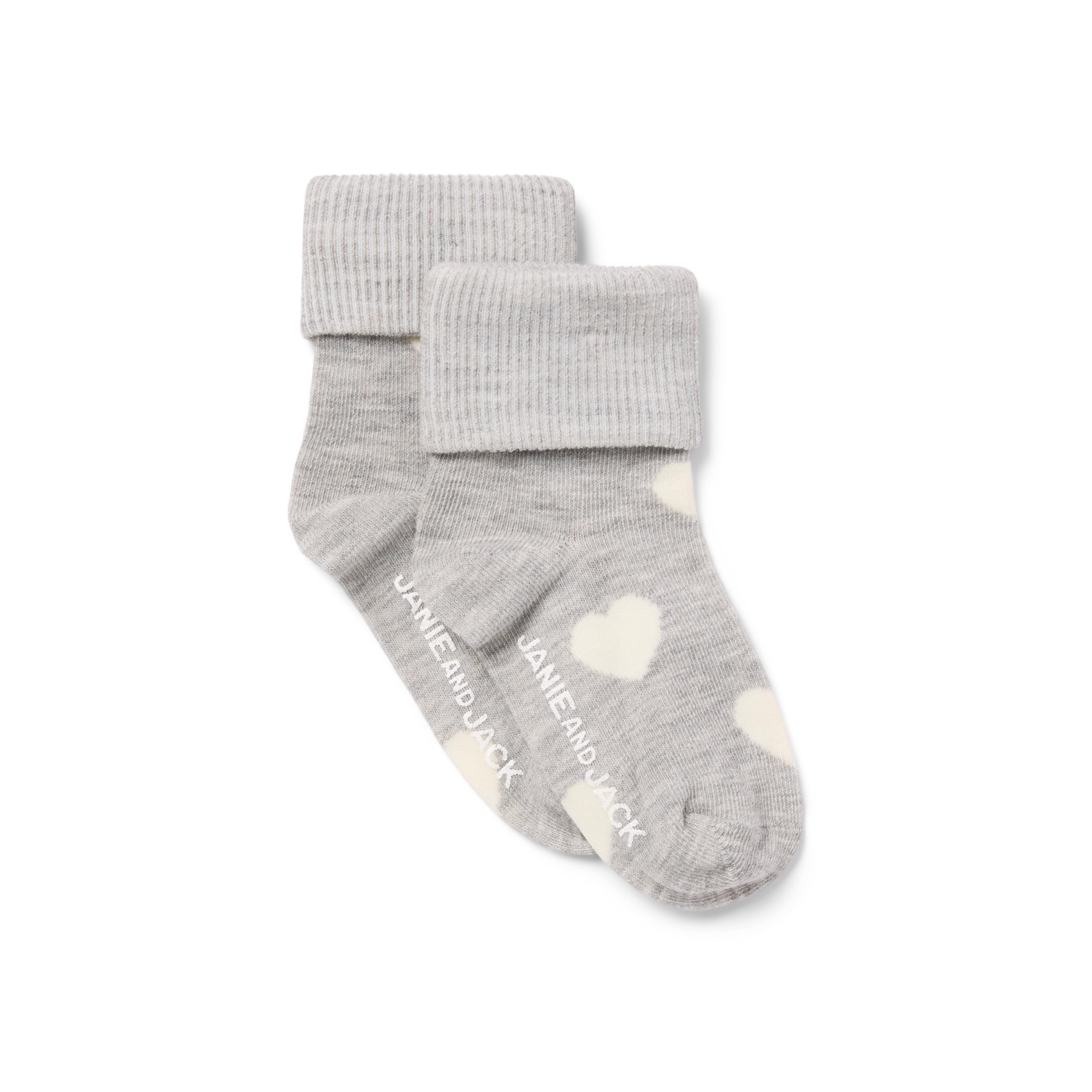 Janie and Jack Baby Heart Foldover Sock