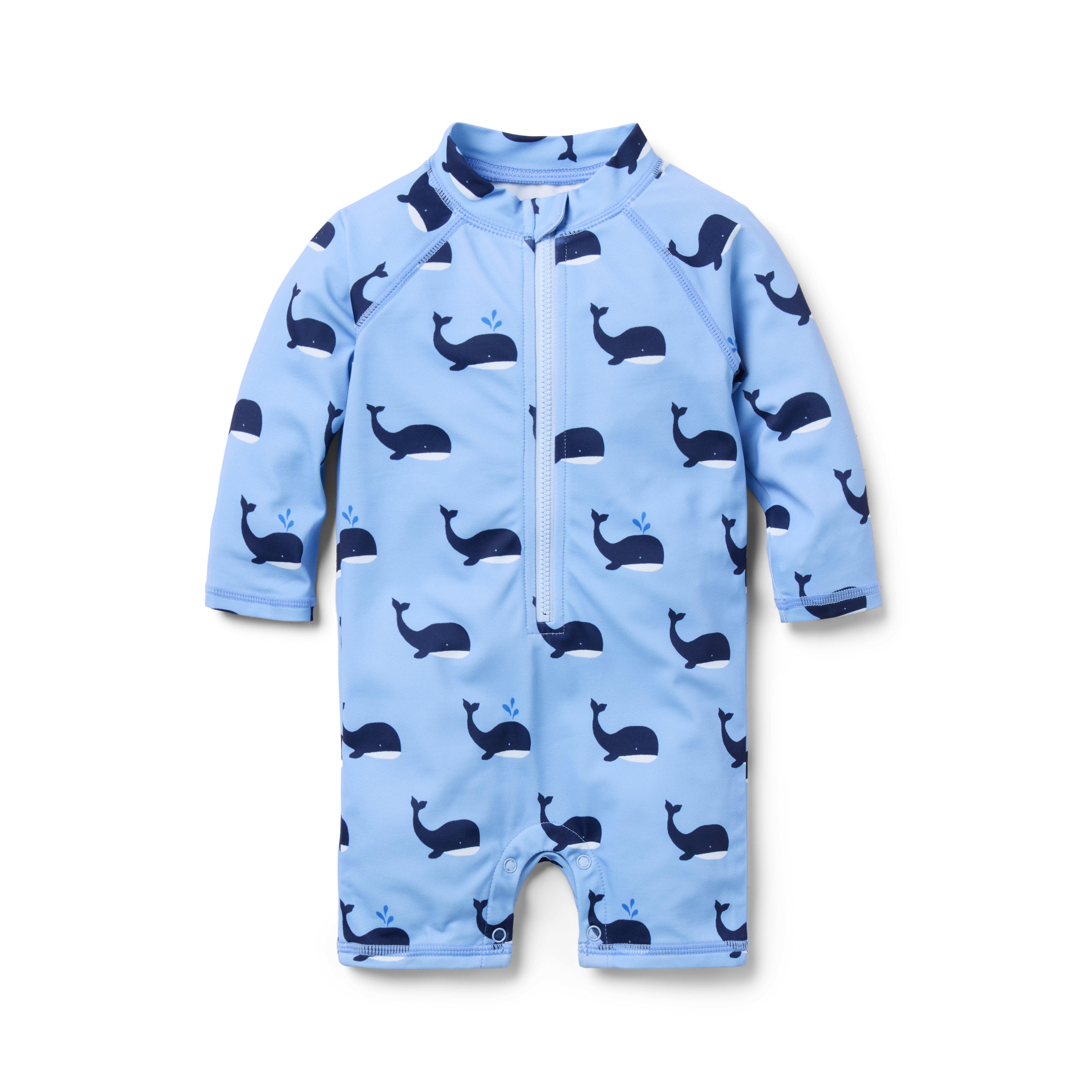 Janie and Jack Baby Recycled Whale Rash Guard Swimsuit