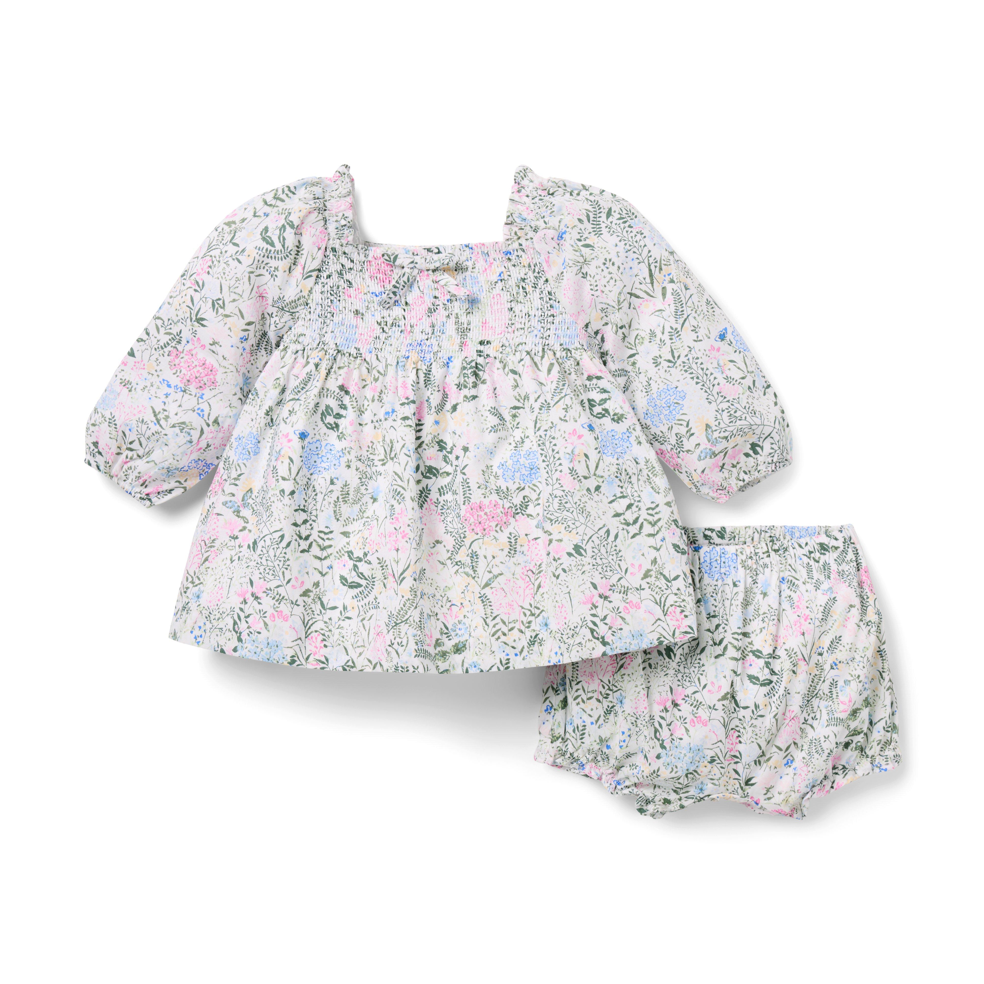 Janie and Jack Baby Floral Smocked Matching Set