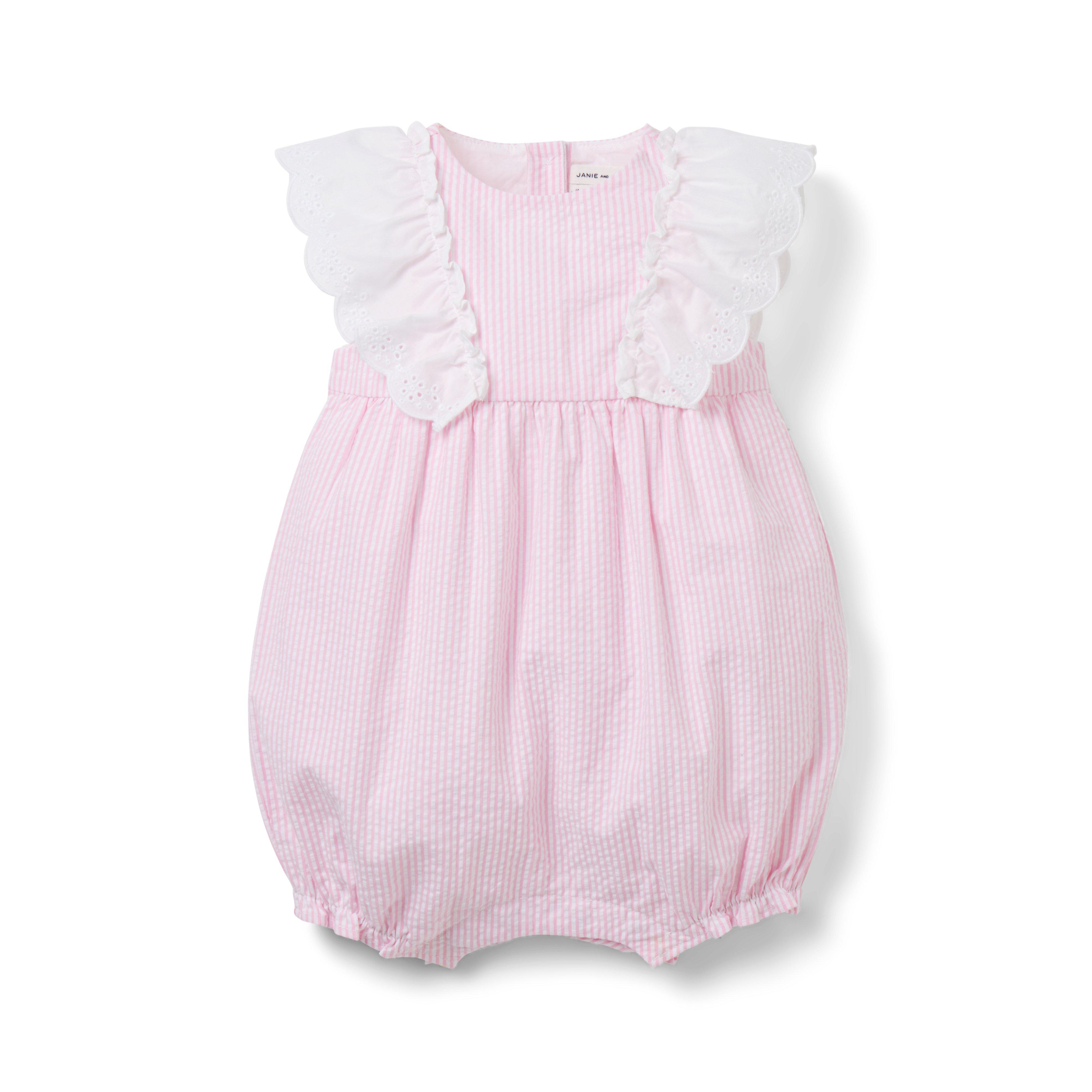 Janie and Jack Baby Striped Seersucker Romper