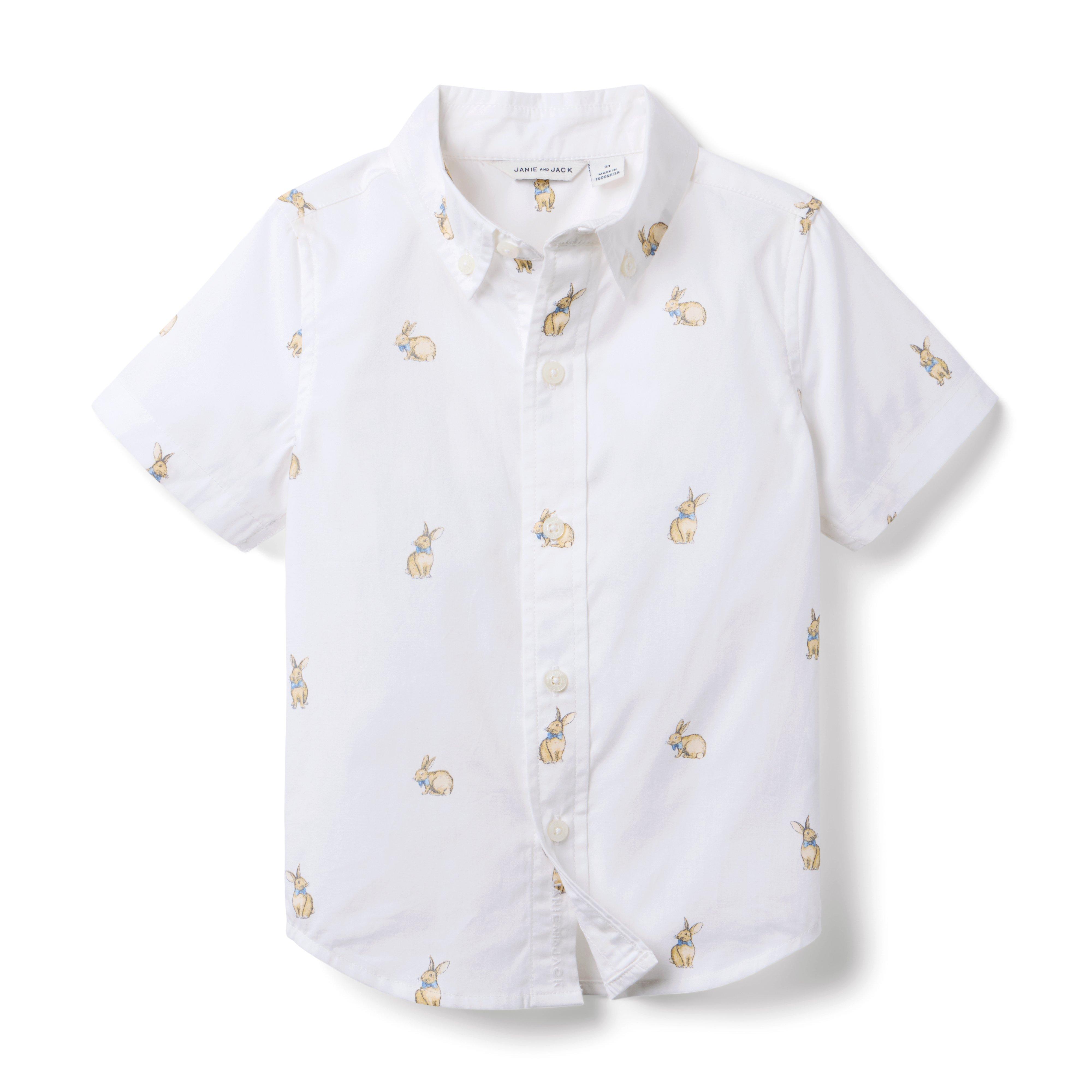 Janie and Jack The Poplin Bunny Shirt