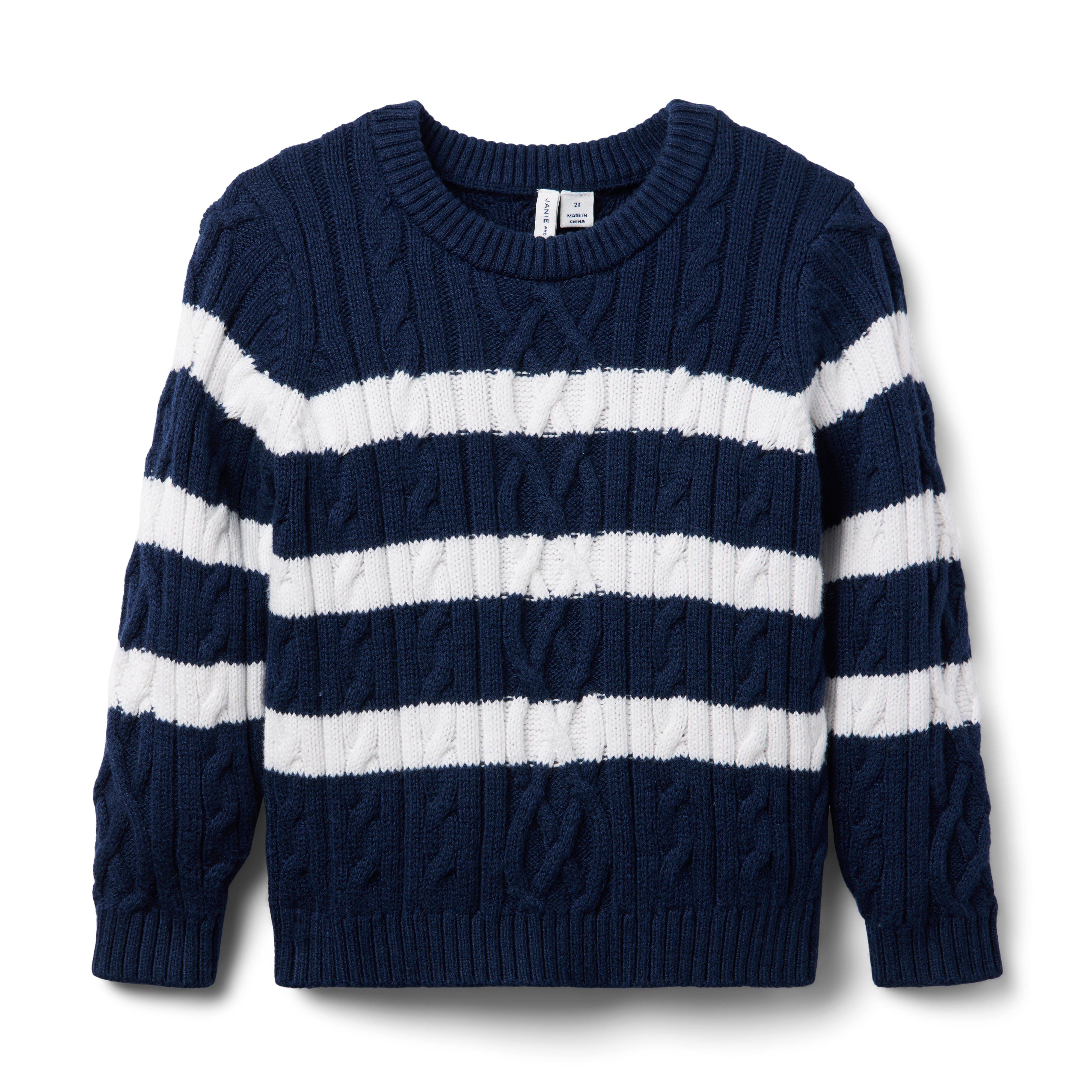 Janie and Jack Striped Cable Knit Sweater